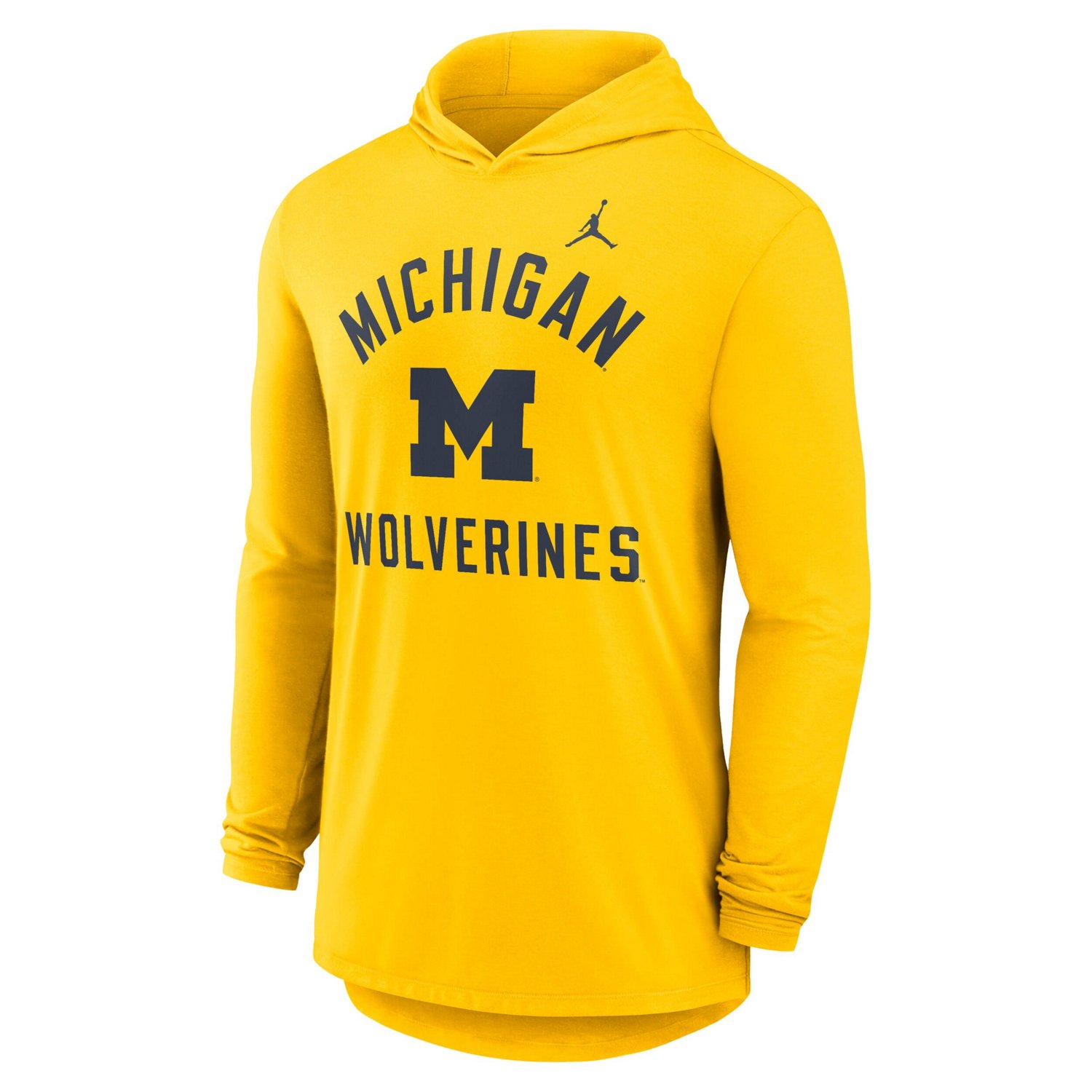 Jordan Brand Michigan Wolverines Classic Arch Tri-Blend Dri-FIT Long Sleeve Hoodie T-Shirt - view number 2