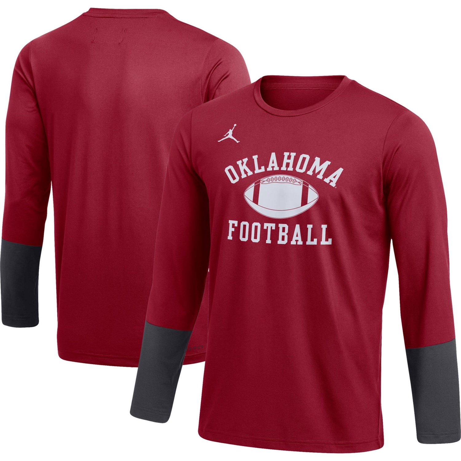 Jordan Brand Oklahoma Sooners Football Performance Long Sleeve T Shirt Academy