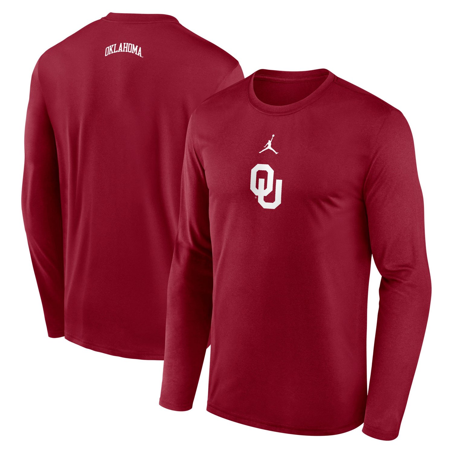 Jordan Brand Oklahoma Sooners On-Court Basketball Shootaround Performance Long Sleeve T-Shirt                                    - view number 1
