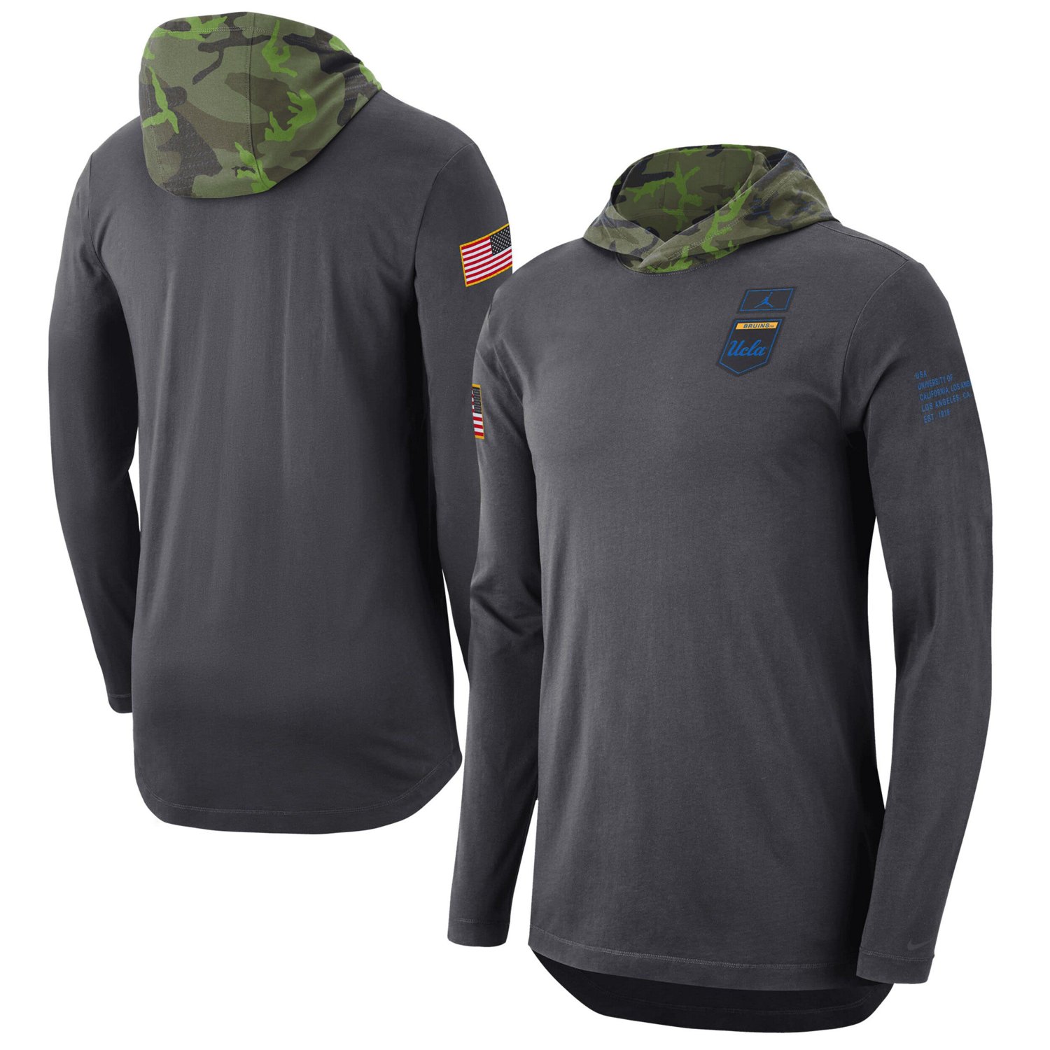 Jordan Brand UCLA Bruins Military Long Sleeve Hoodie T Shirt Academy