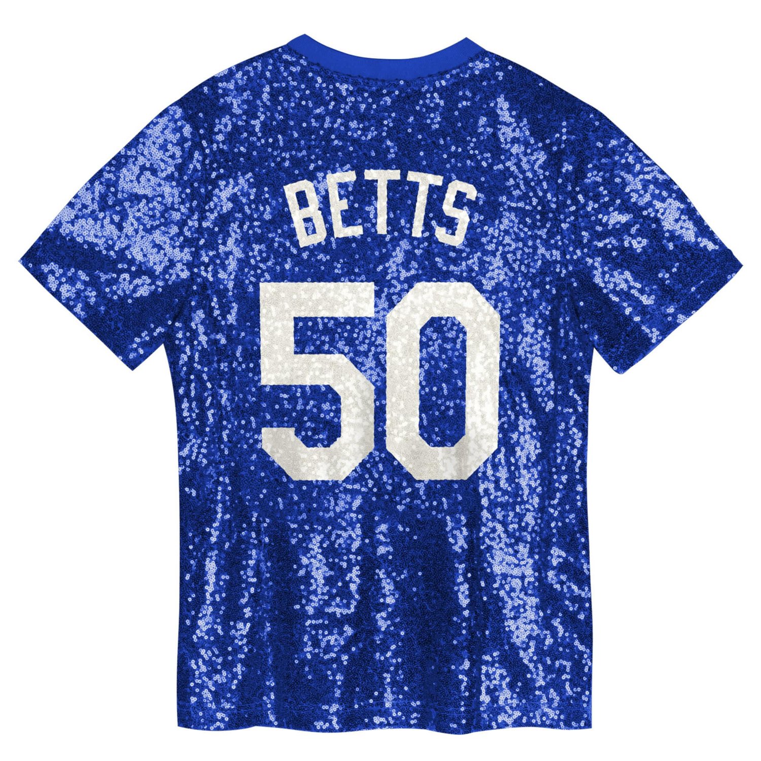 Juniors Mookie Betts Los Angeles Dodgers Name  Number Sequin V-Neck Top - view number 3