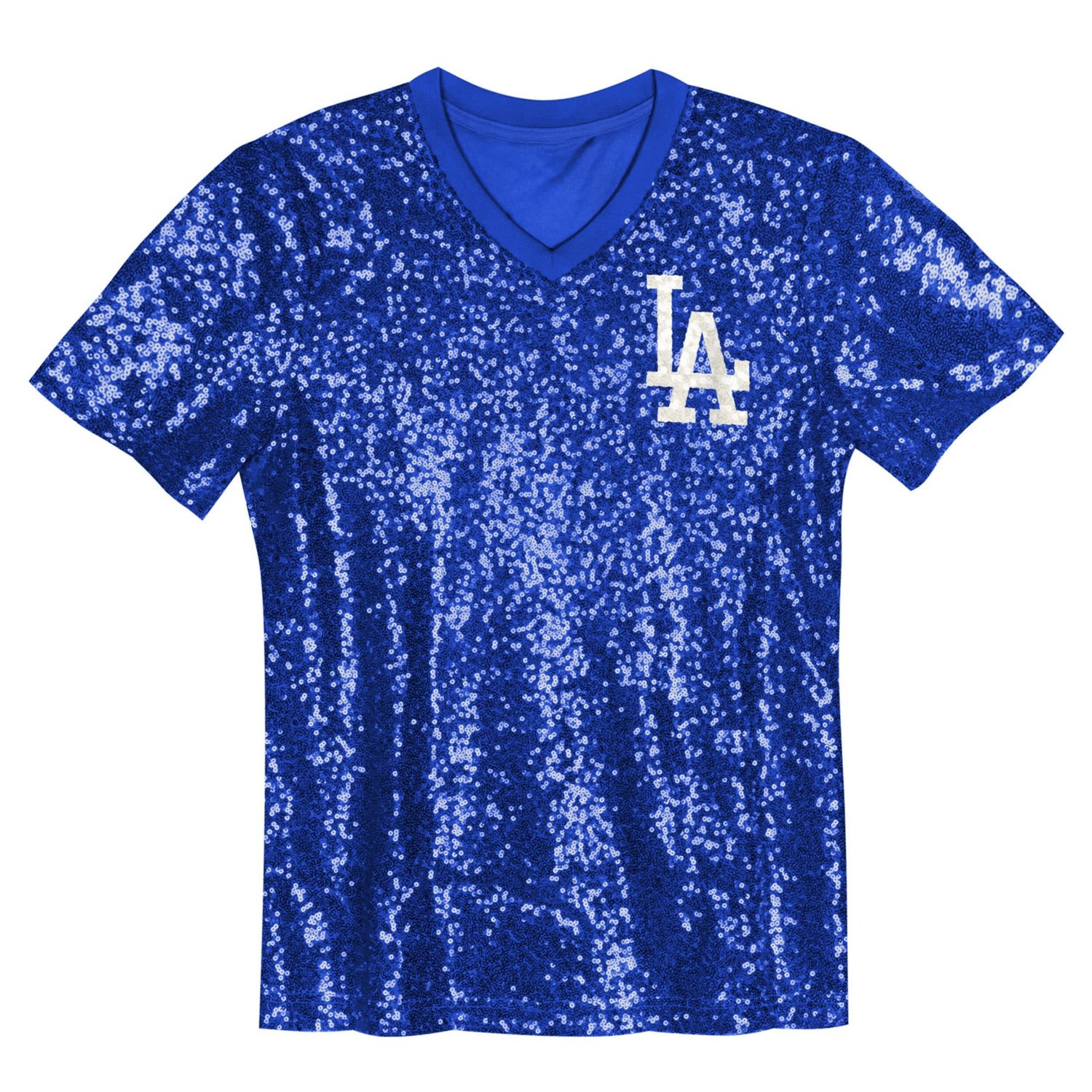 Juniors Mookie Betts Los Angeles Dodgers Name  Number Sequin V-Neck Top - view number 2