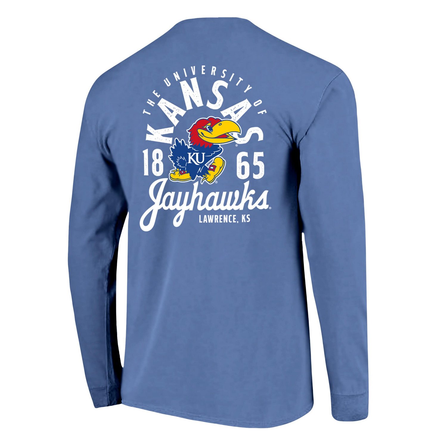 Kansas Jayhawks Comfort Colors Mascot Overlay Long Sleeve T-Shirt - view number 3