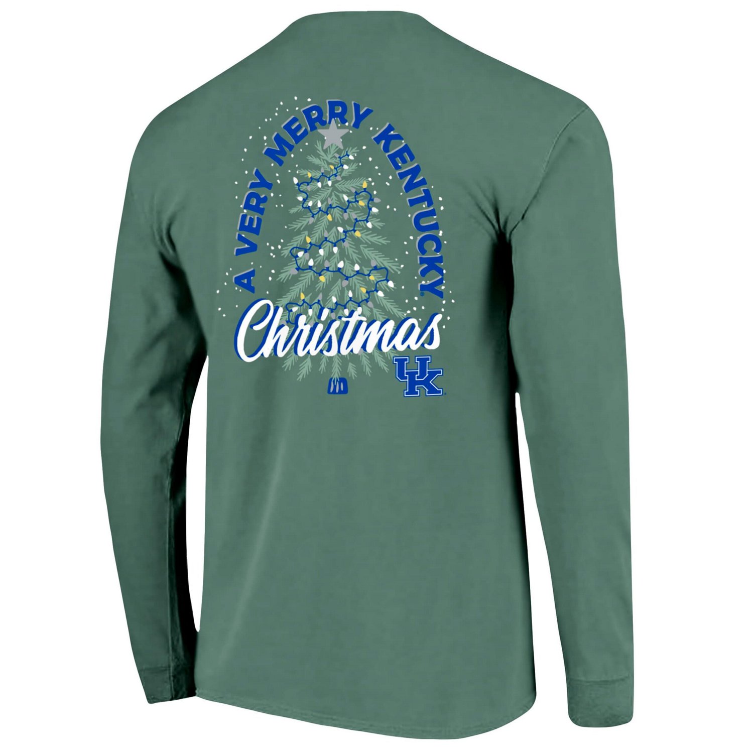 Kentucky Wildcats Comfort Colors Merry Christmas Tree Long Sleeve T-Shirt - view number 3