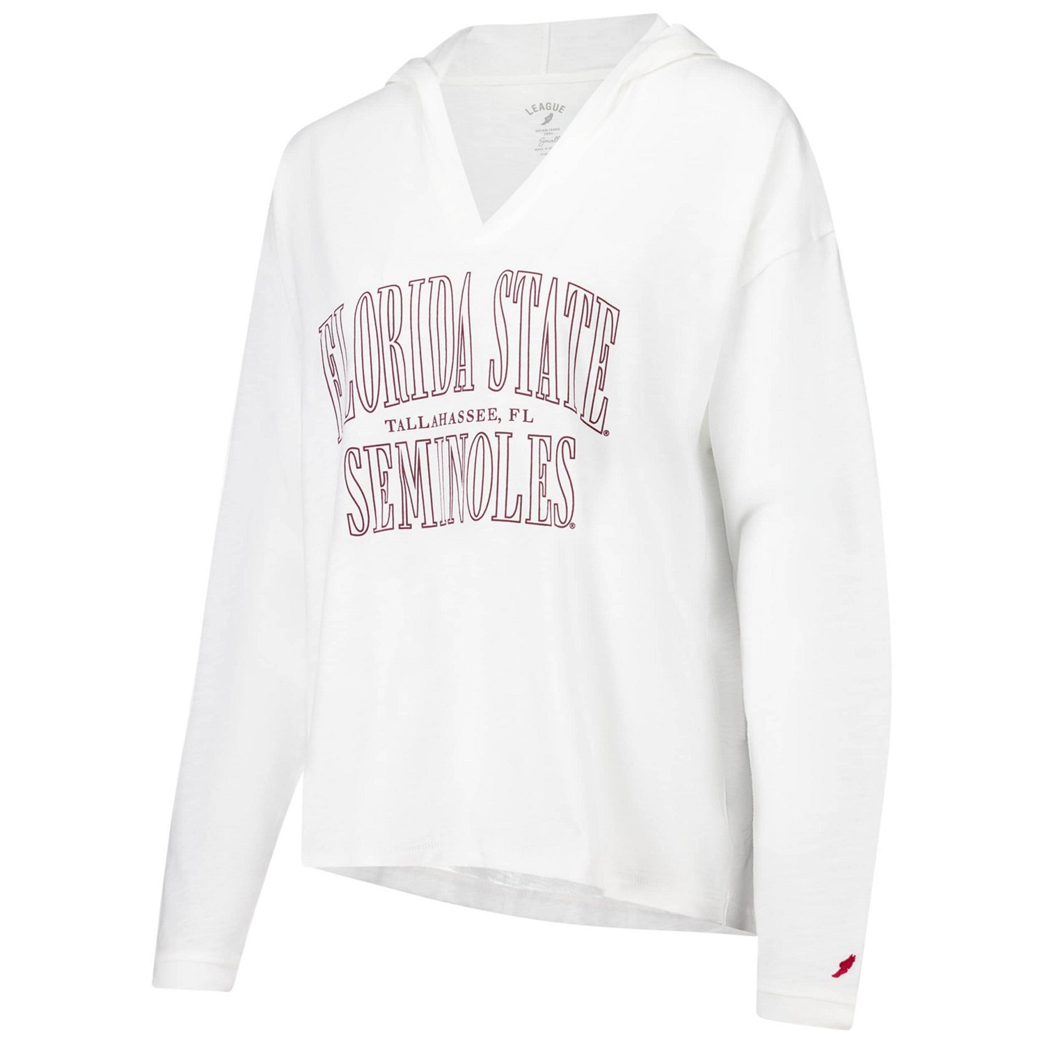 League Collegiate Wear Florida State Seminoles Slub Long Sleeve V-Neck Hoodie T-Shirt - view number 2