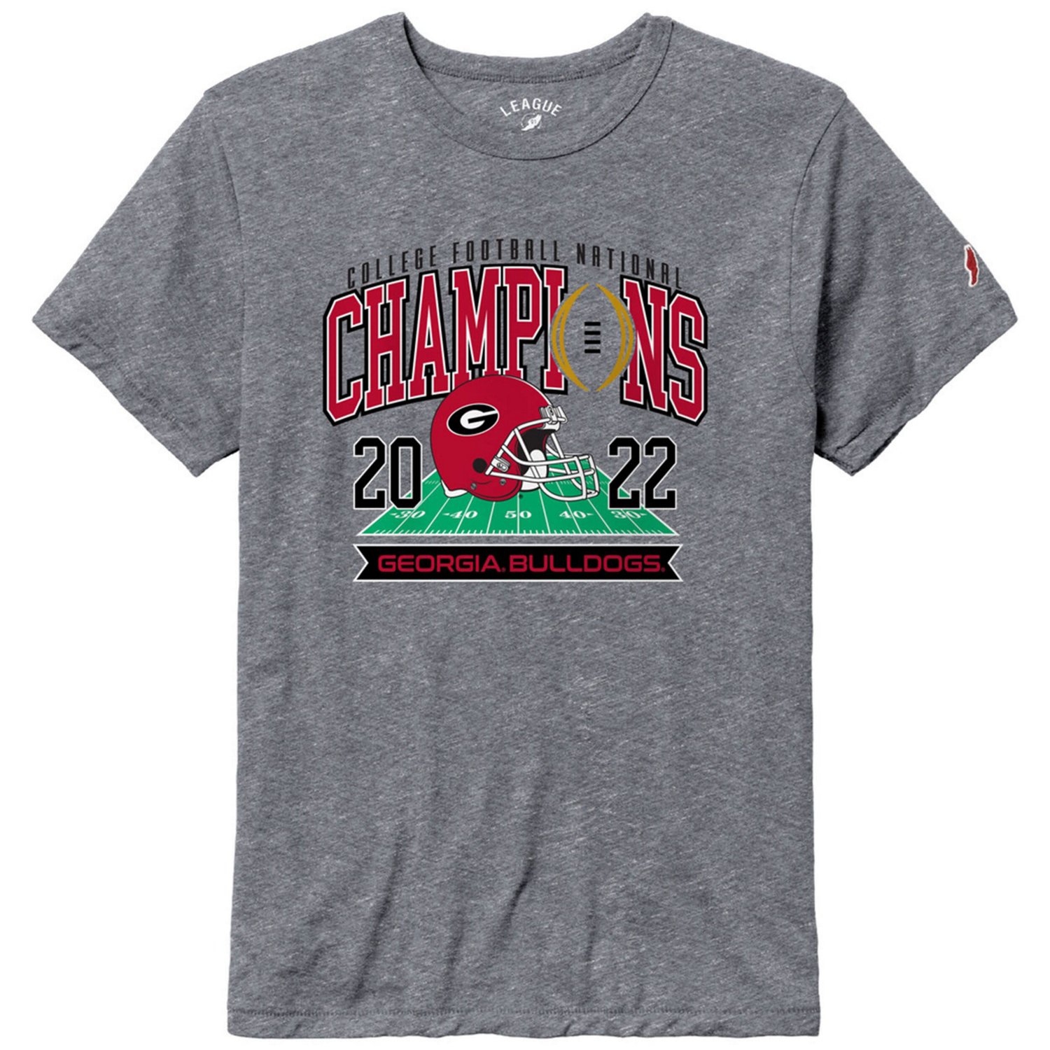 League Collegiate Wear Georgia Bulldogs College Football Playoff 2022 National Champions Tri-Blend T-Shirt - view number 2