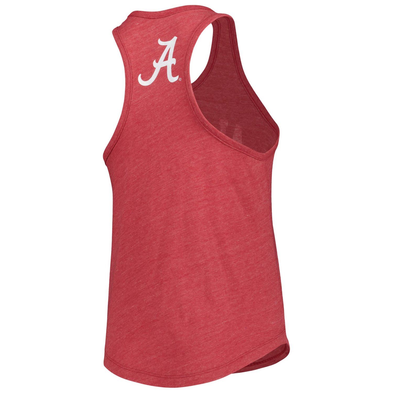 League Collegiate Wear Heather Alabama Tide Two-Hit Intramural Tri-Blend Scoop Neck Racerback Tank Top - view number 3