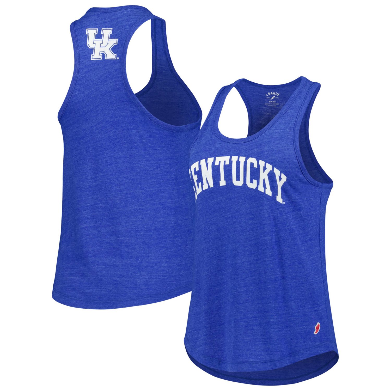League Collegiate Wear Heather Kentucky Wildcats Two-Hit Intramural Tri-Blend Scoop Neck Racerback Tank Top - view number 1