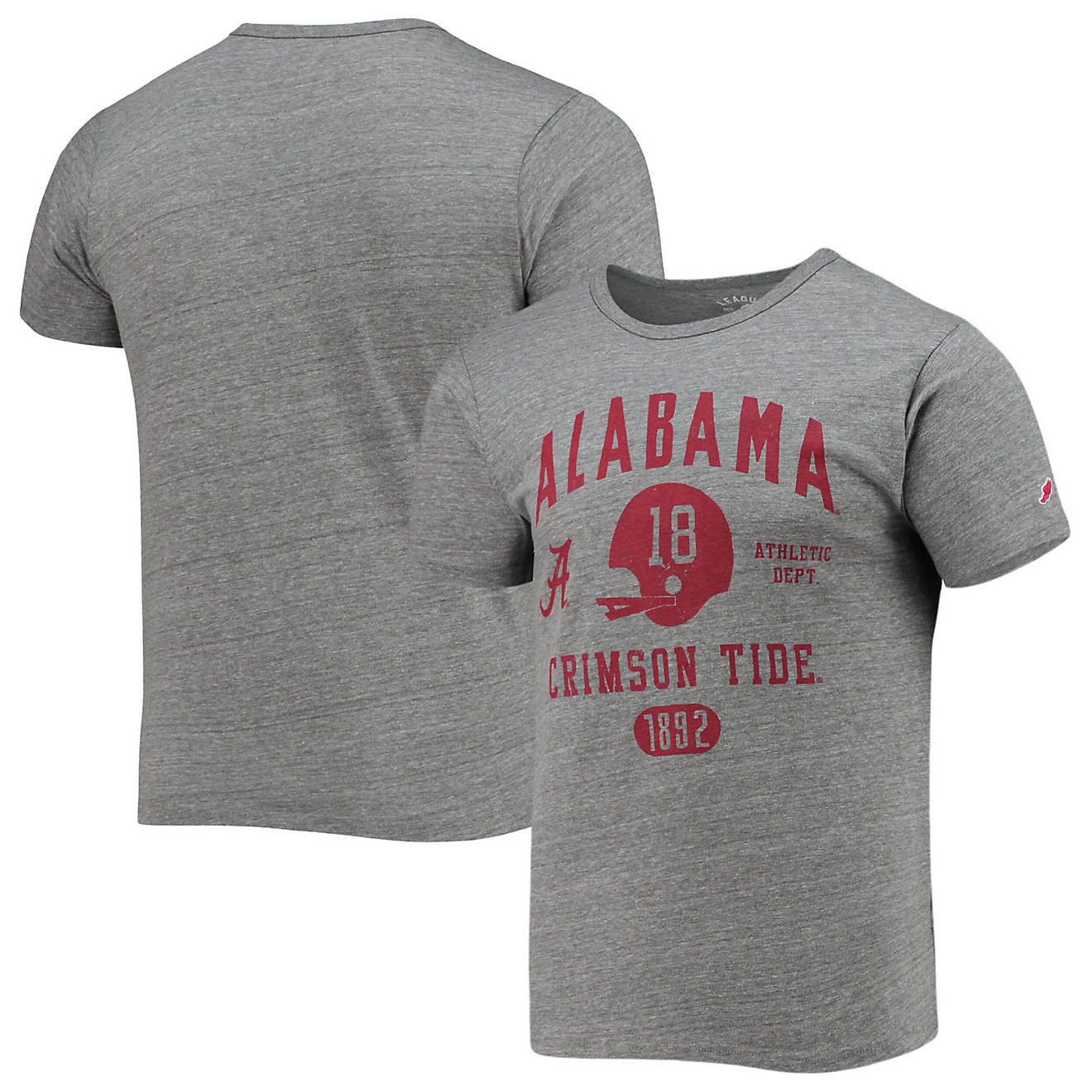 League Collegiate Wear Heathered Gray Alabama Crimson Tide Football Locker Victory Falls Tri-Blend T-Shirt                       - view number 1
