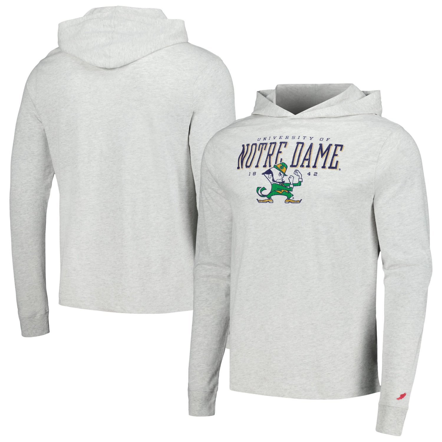 League Collegiate Wear Notre Dame Fighting Irish Team Stack Tumble Long Sleeve Hooded T-Shirt - view number 1