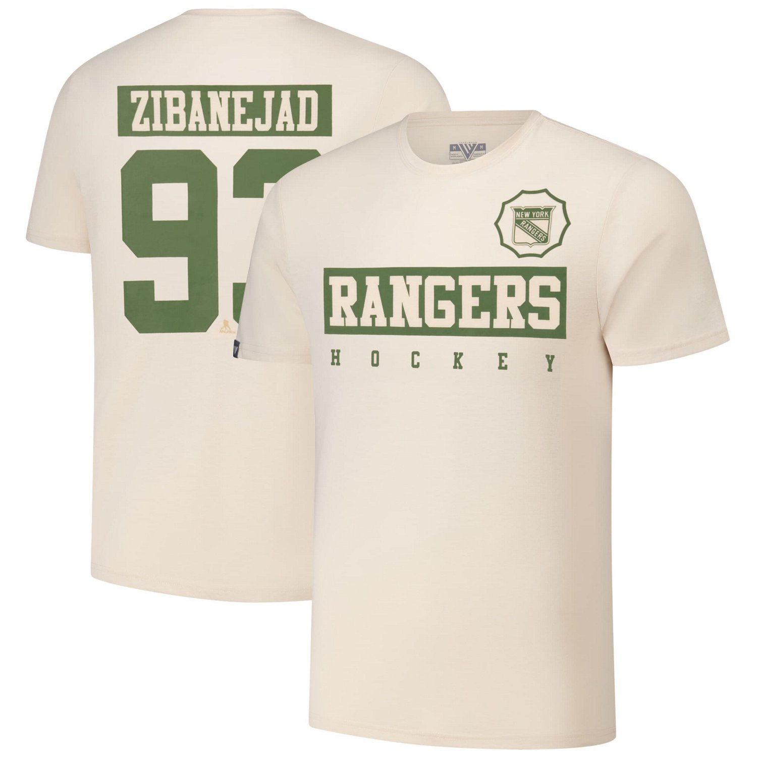 Levelwear Mika Zibanejad New York Rangers 2024 NHL Military Appreciation Richmond Delta Player Name  Number T-Shirt - view number 1