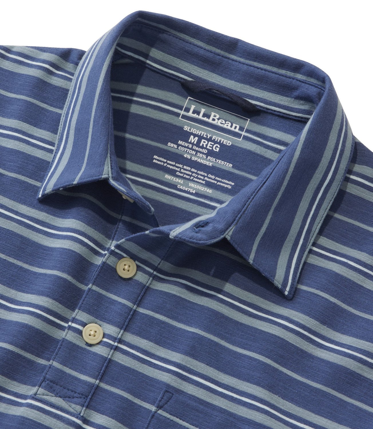 L.L. Bean Men's Lakewashed Performance Striped Polo Shirt - view number 2