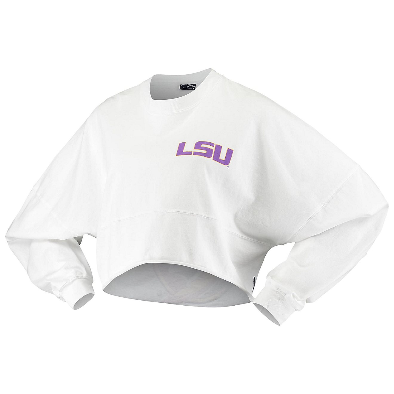 LSU Tigers Raw Hem Cropped Spirit Jersey Long Sleeve T-Shirt                                                                     - view number 2