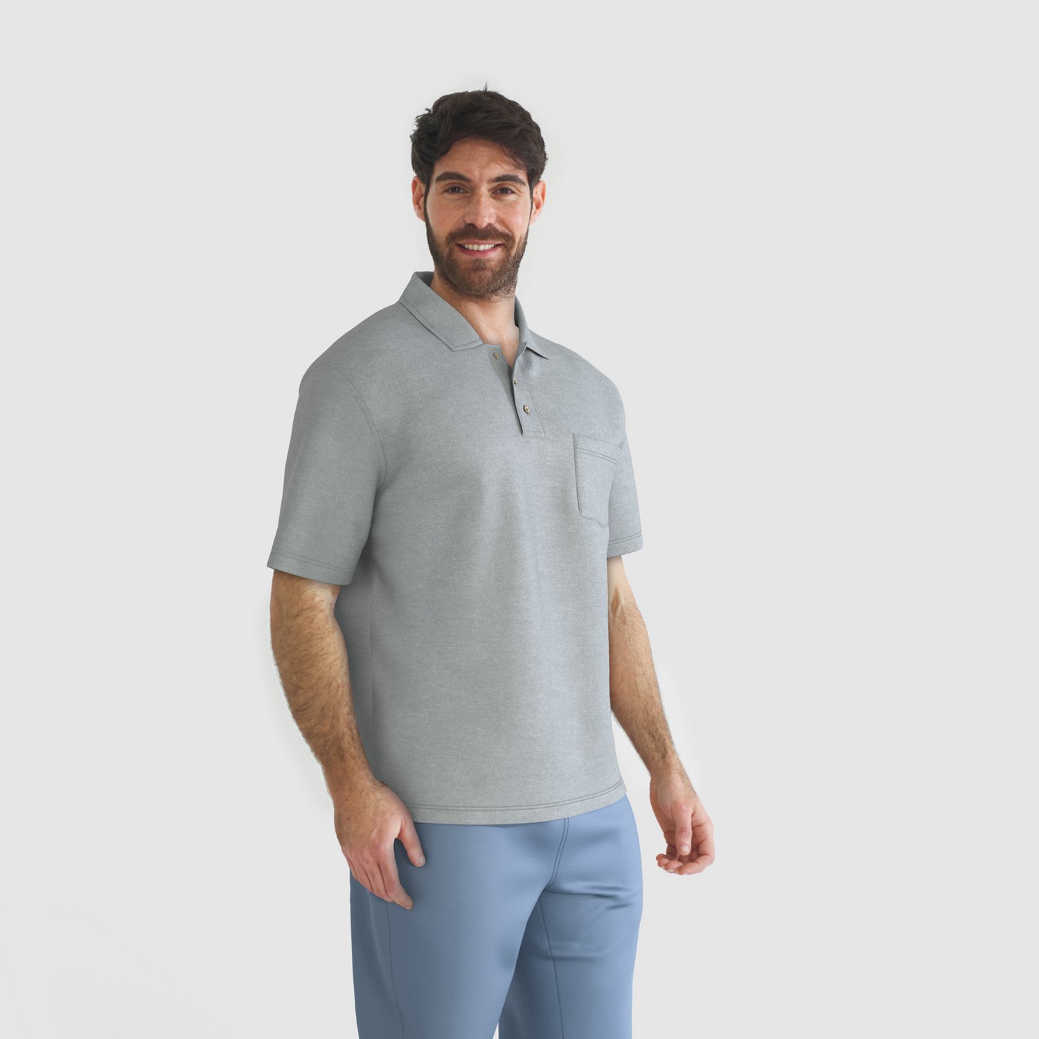 Magellan Men's Shore and Line Heather Short Sleeve Polo Shirt