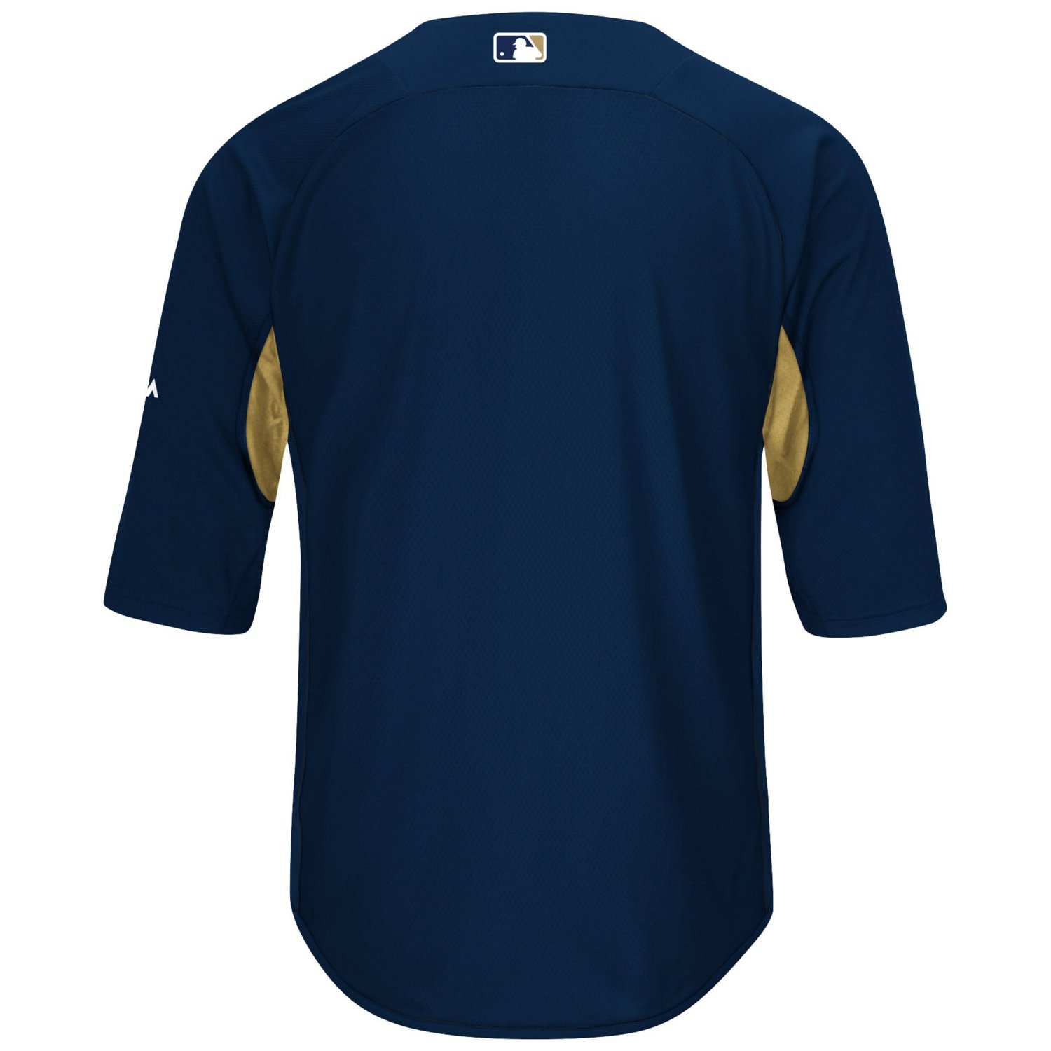 Majestic Gold Milwaukee Brewers Authentic Collection On-Field 3 4-Sleeve Batting Practice Jersey - view number 3