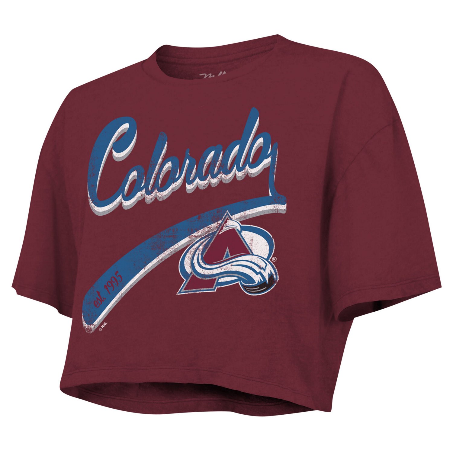 Majestic Threads Nathan MacKinnon Colorado Avalanche Behind The Net Boxy Name  Number Cropped T-Shirt - view number 2