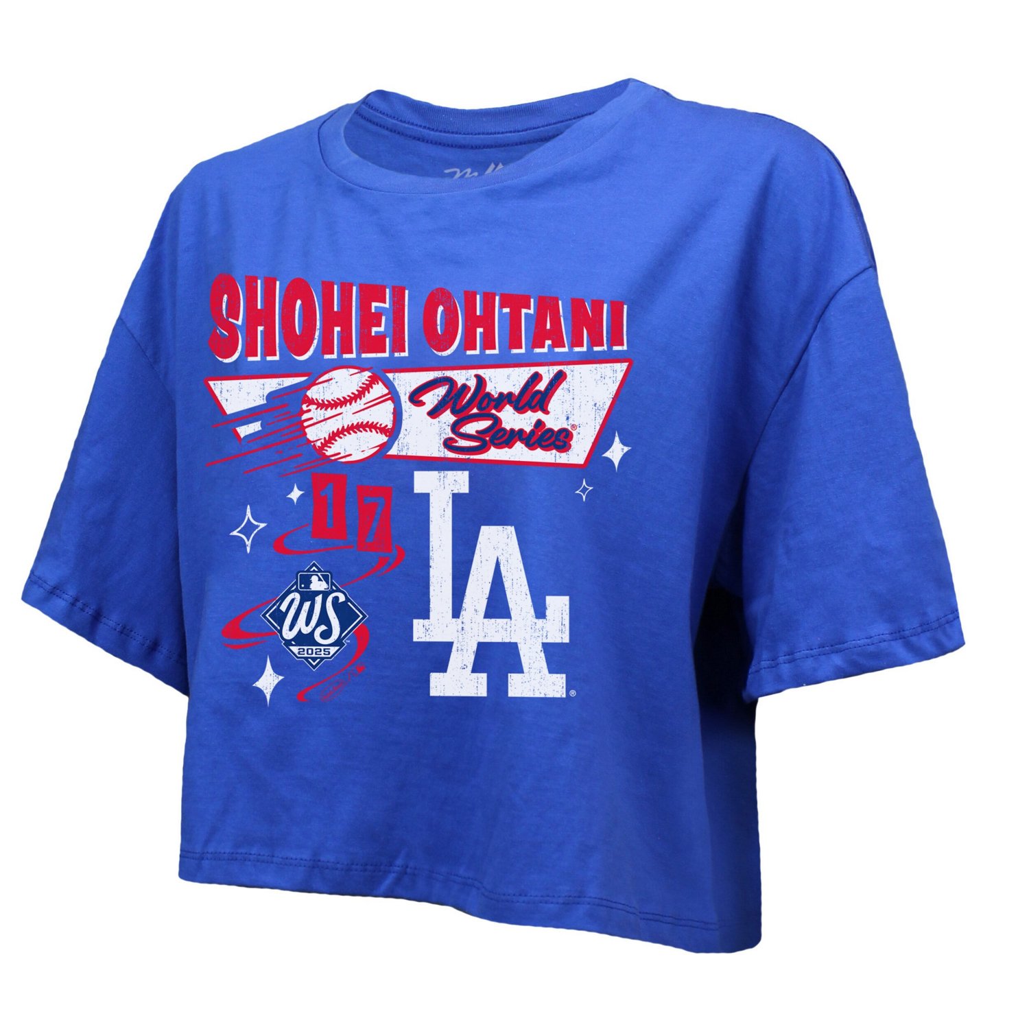 Majestic Threads Shohei Ohtani Los Angeles Dodgers 2025 World Series Name  Number Boxy Cropped T-Shirt - view number 2