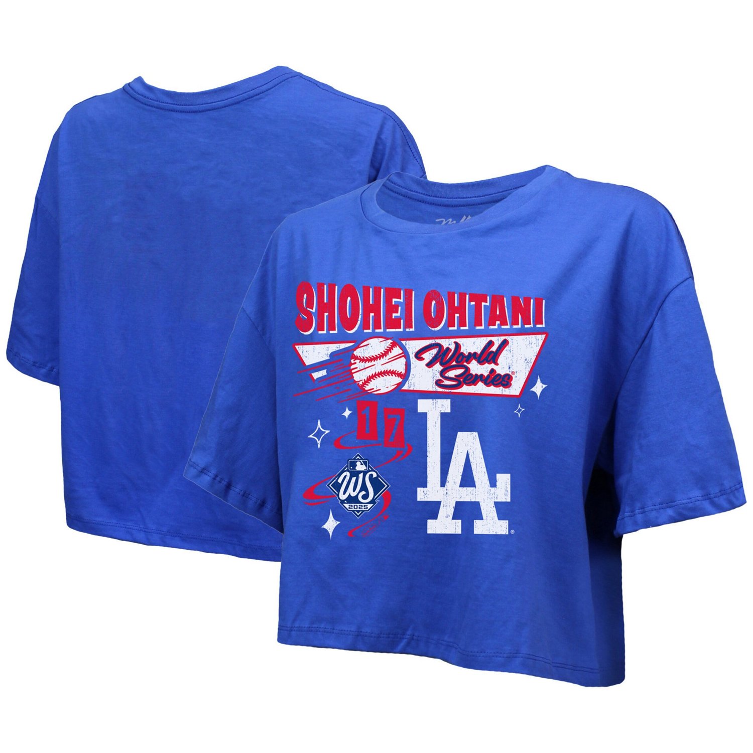 Majestic Threads Shohei Ohtani Los Angeles Dodgers 2025 World Series Name  Number Boxy Cropped T-Shirt