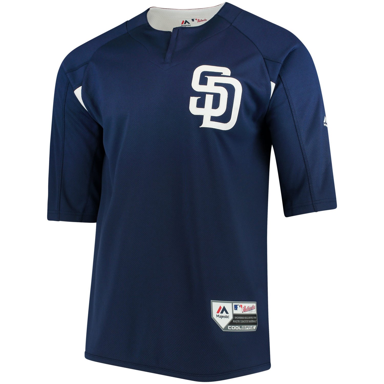 Majestic White San Diego Padres Authentic Collection On-Field 3 4-Sleeve Batting Practice Jersey - view number 2