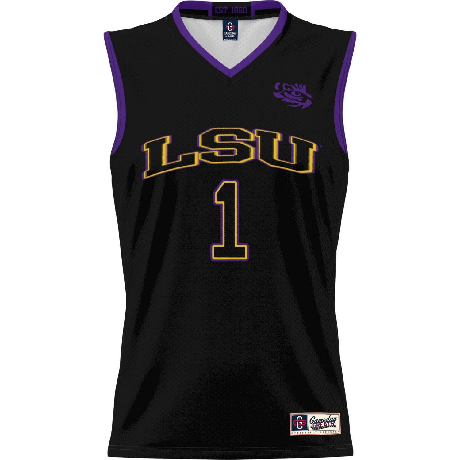 Male GameDay Greats 1 LSU Tigers Lightweight Basketball Jersey                                                                   - view number 2