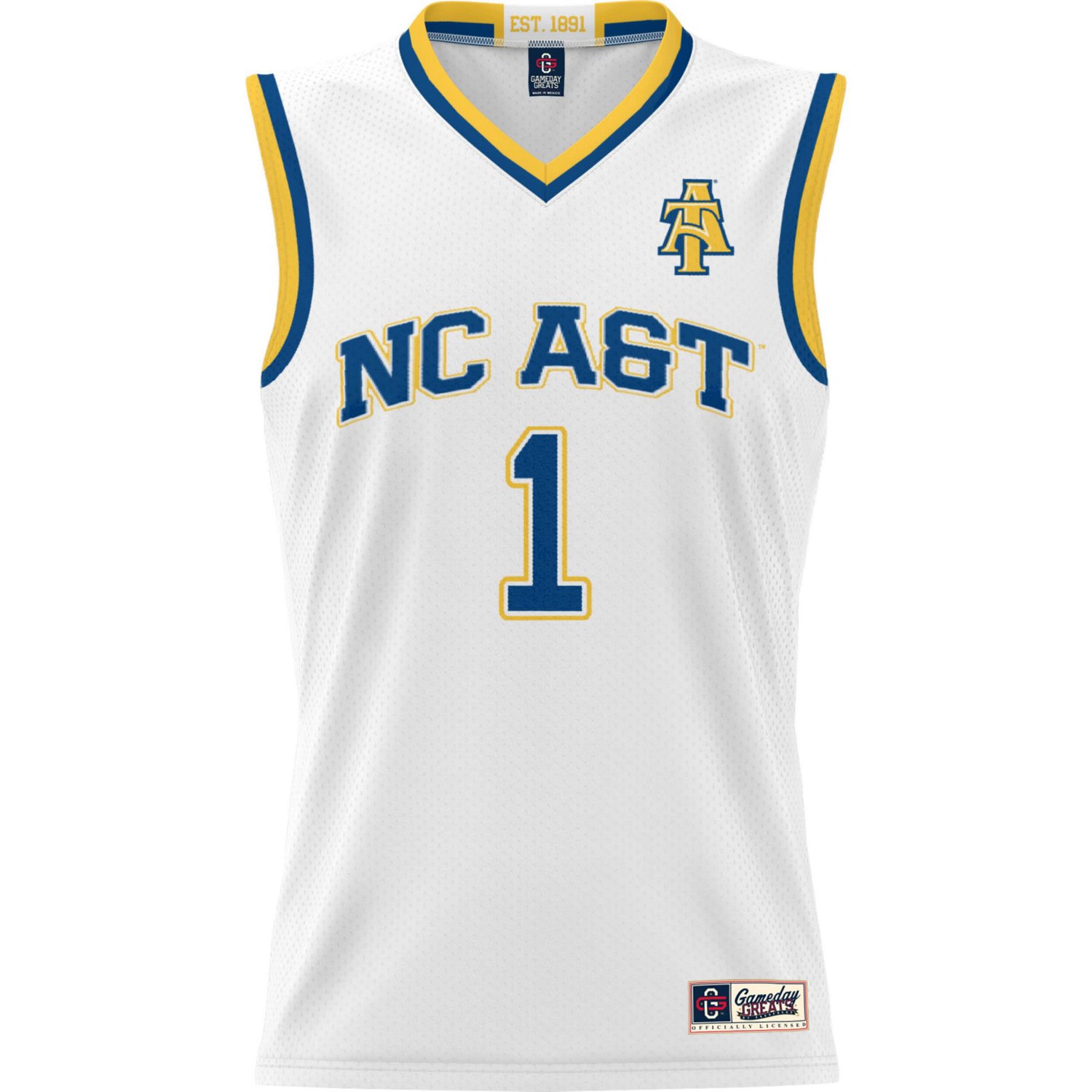 Male GameDay Greats 1 North Carolina AT Aggies Lightweight Basketball Jersey - view number 2
