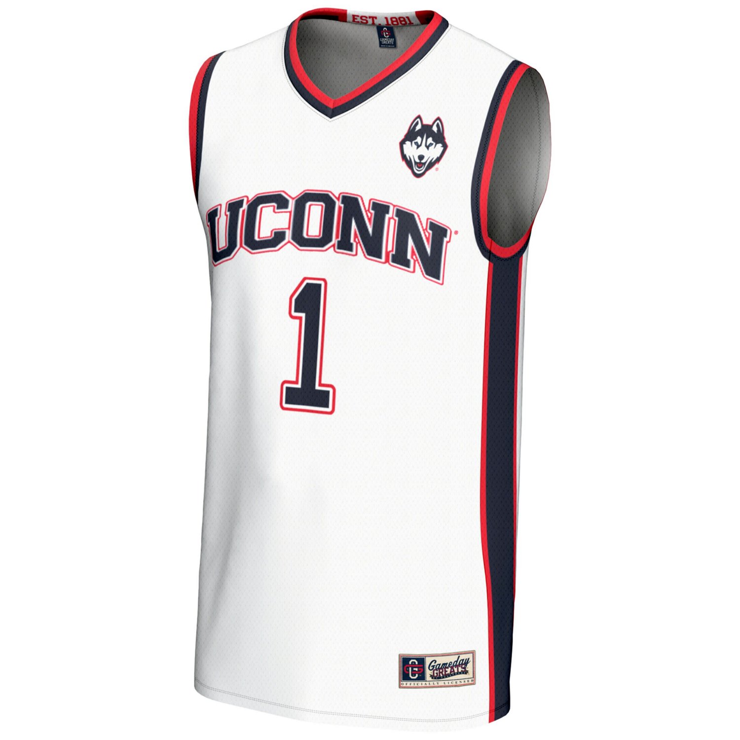 Male GameDay Greats 1 UConn Huskies Lightweight Basketball Jersey - view number 2