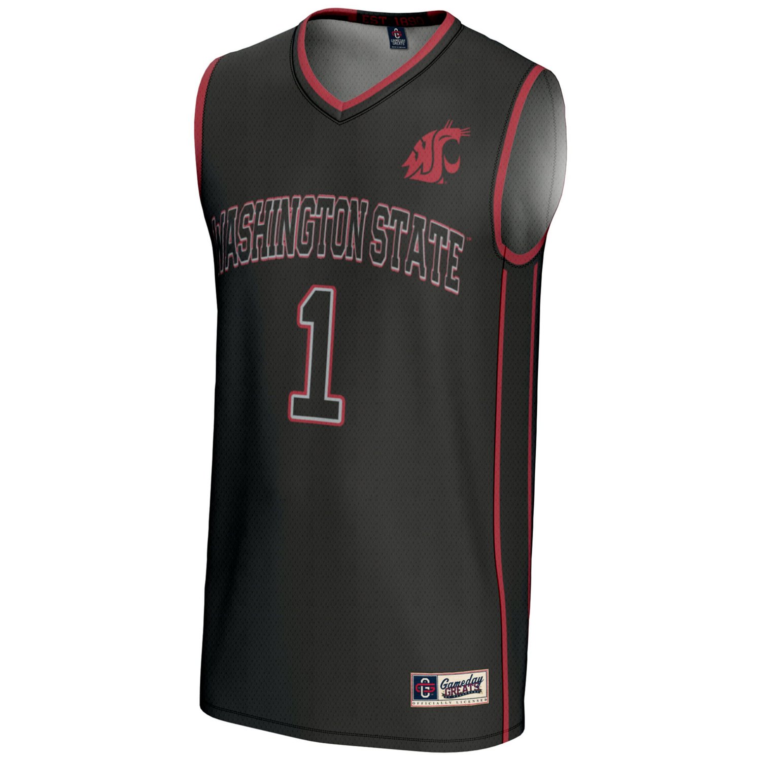 Male GameDay Greats 1 Washington State Cougars Lightweight Basketball Jersey - view number 2