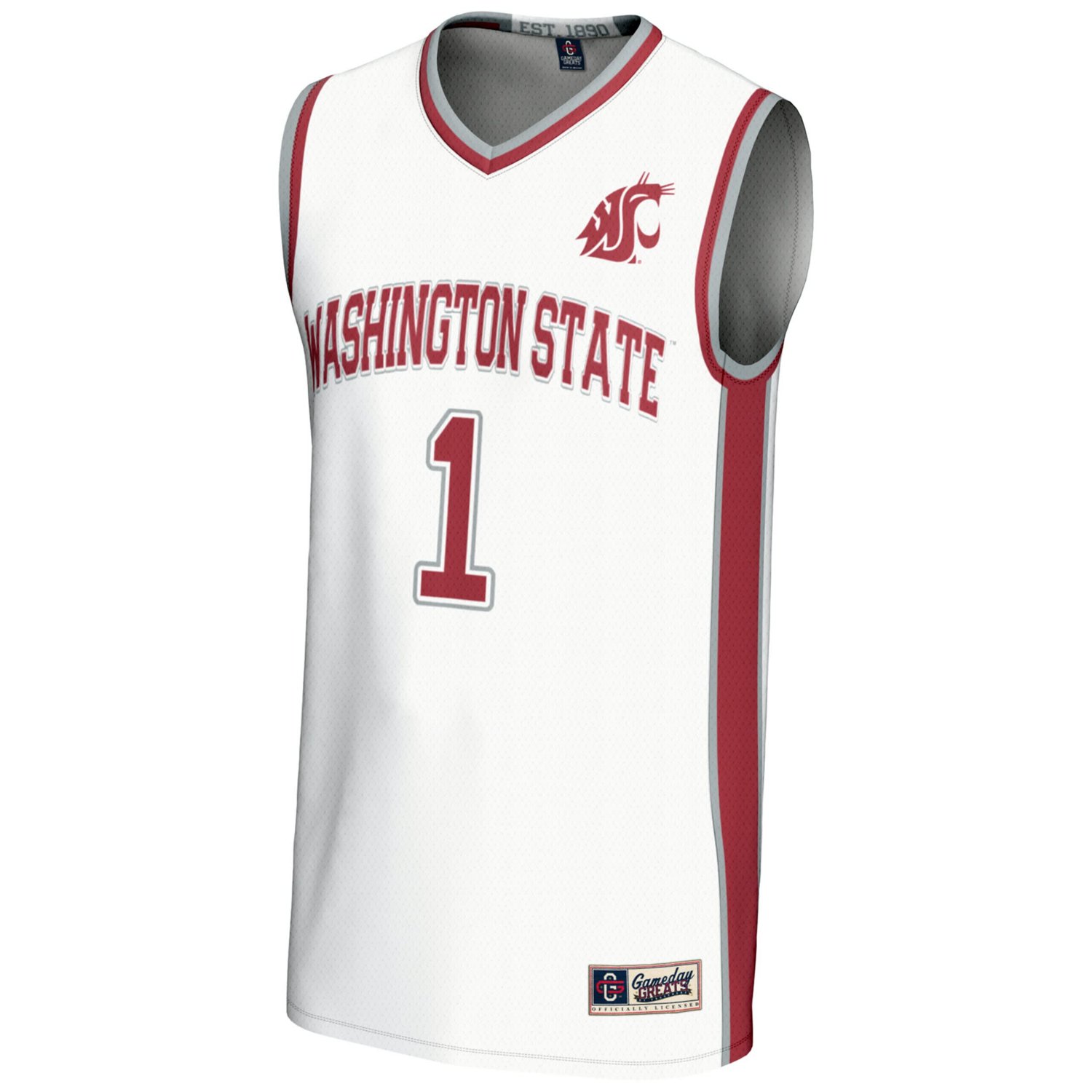 Male GameDay Greats 1 Washington State Cougars Lightweight Basketball Jersey - view number 2