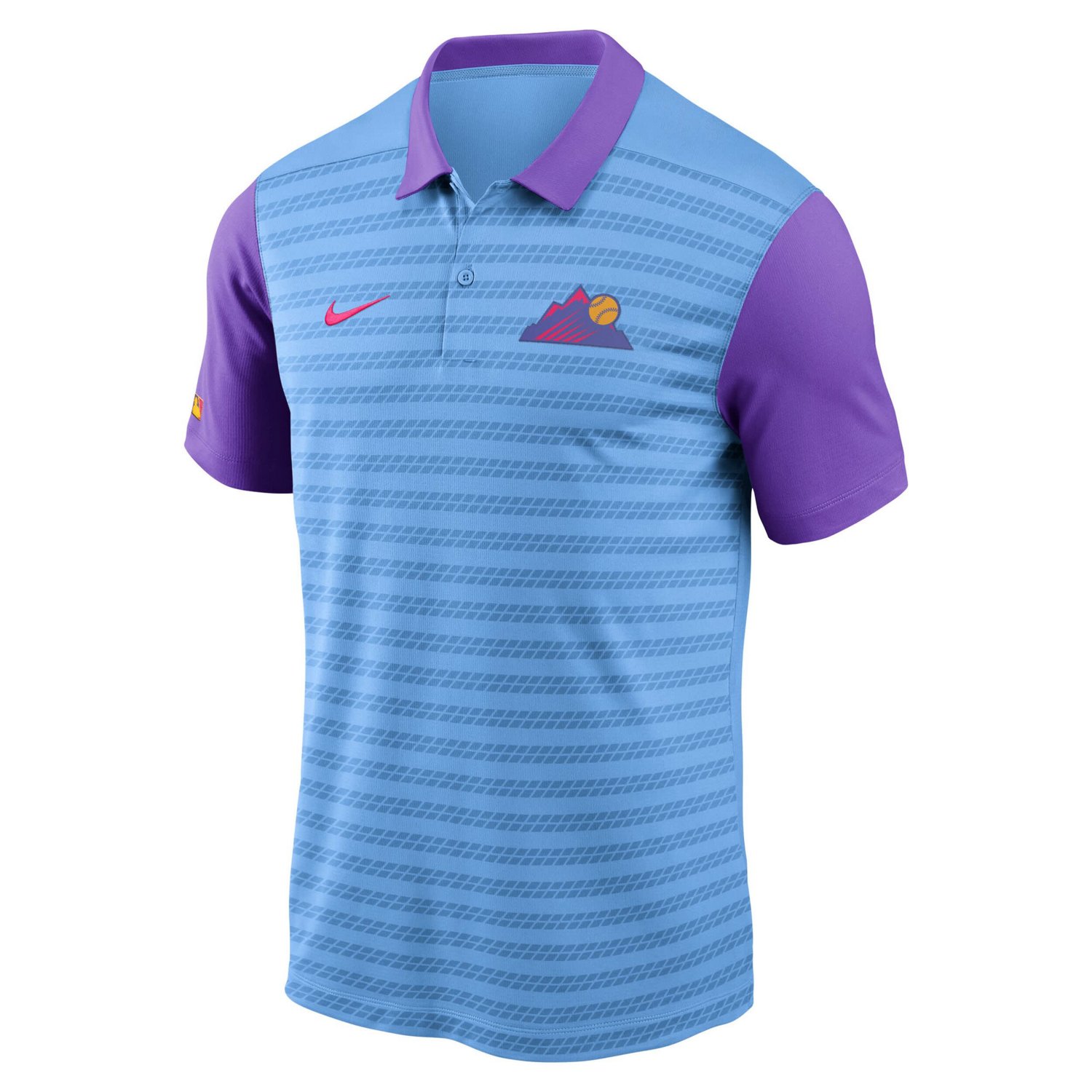 Men's Nike  Light Blue/Purple Colorado Rockies 2025 City Connect Authentic Collection Victory Performance Polo - view number 4