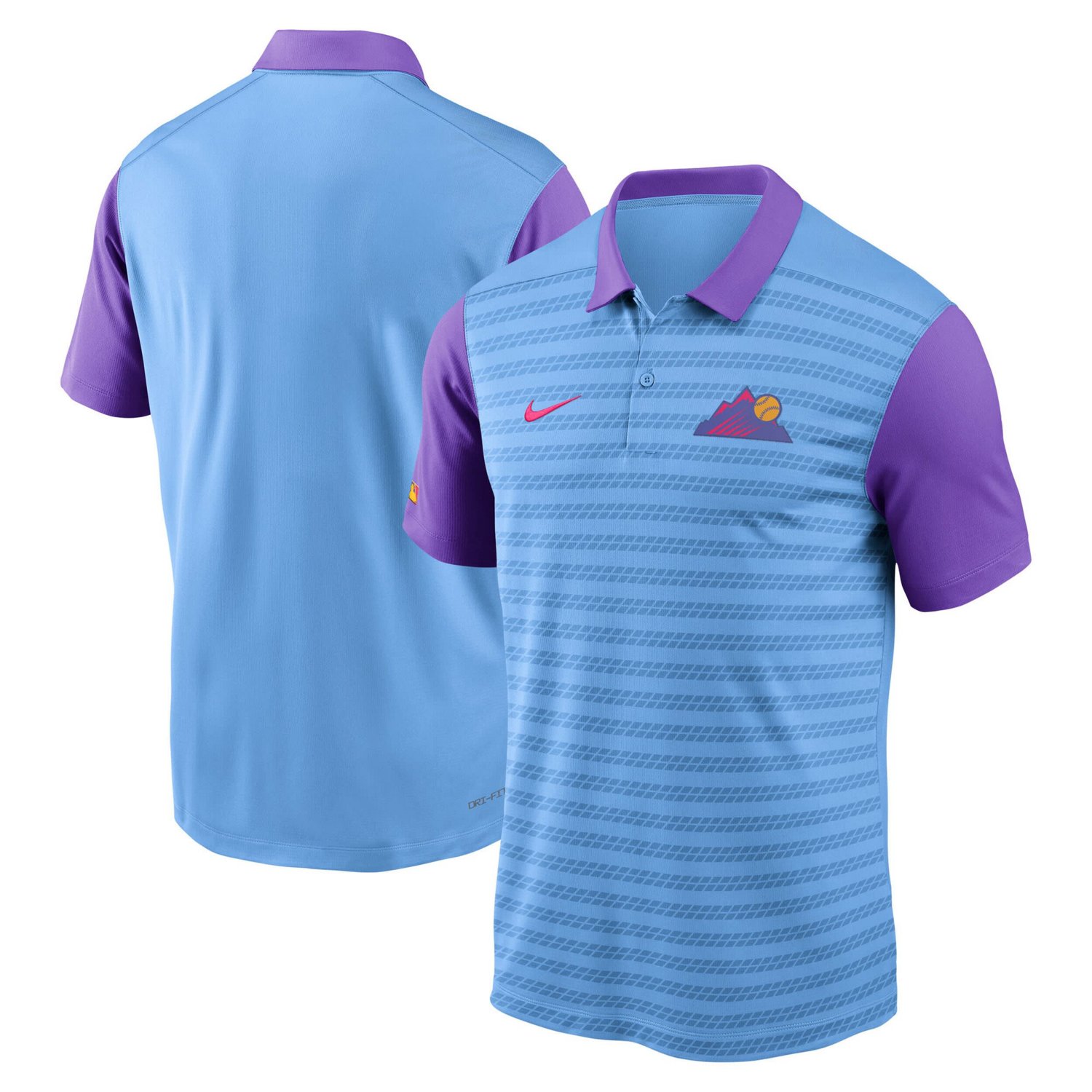 Men's Nike  Light Blue/Purple Colorado Rockies 2025 City Connect Authentic Collection Victory Performance Polo - view number 3