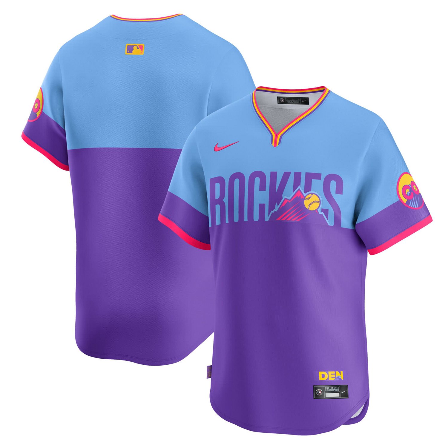 Men's Nike  Purple/Light Blue Colorado Rockies 2025 City Connect Limited Jersey - view number 2
