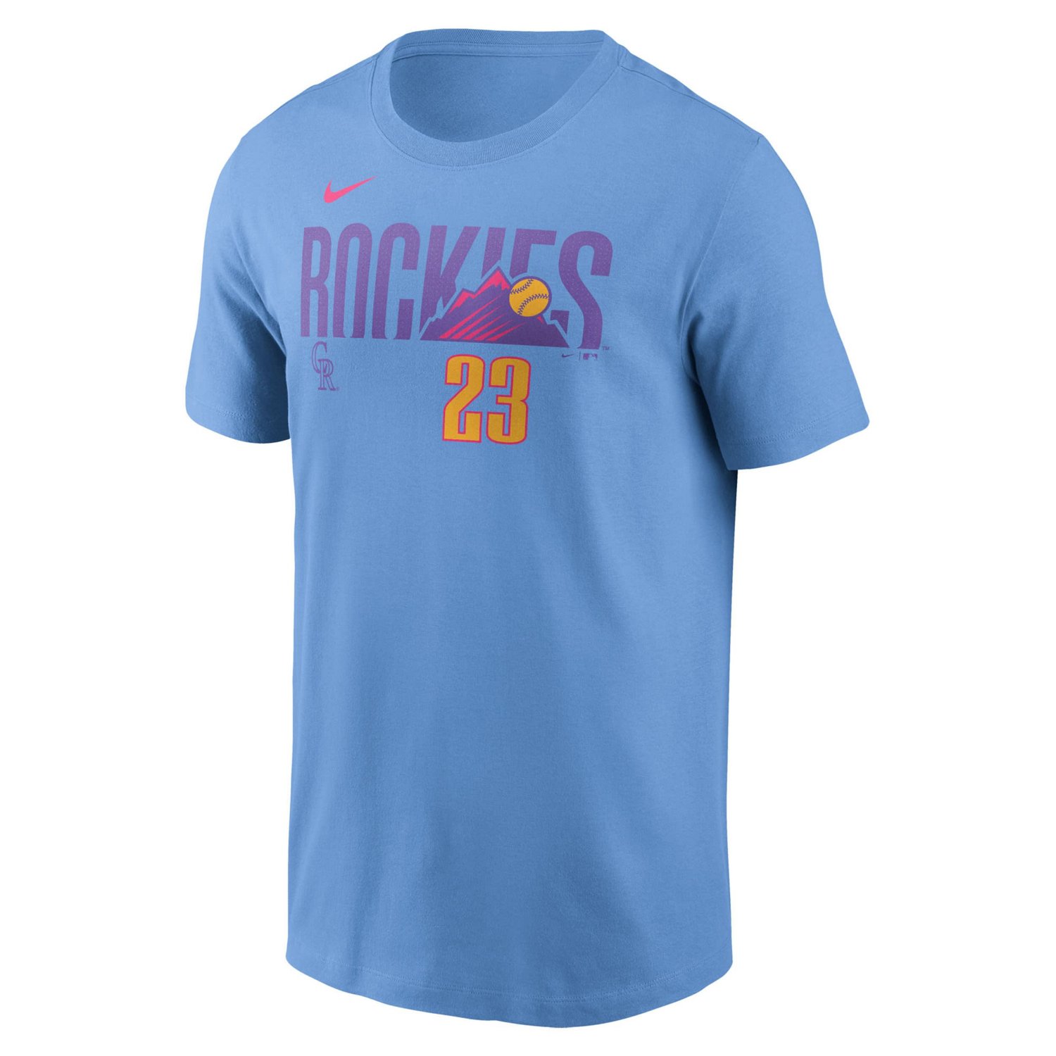 Men's Nike Kris Bryant Light Blue Colorado Rockies 2025 City Connect Fuse Name  Number T-Shirt                                   - view number 4