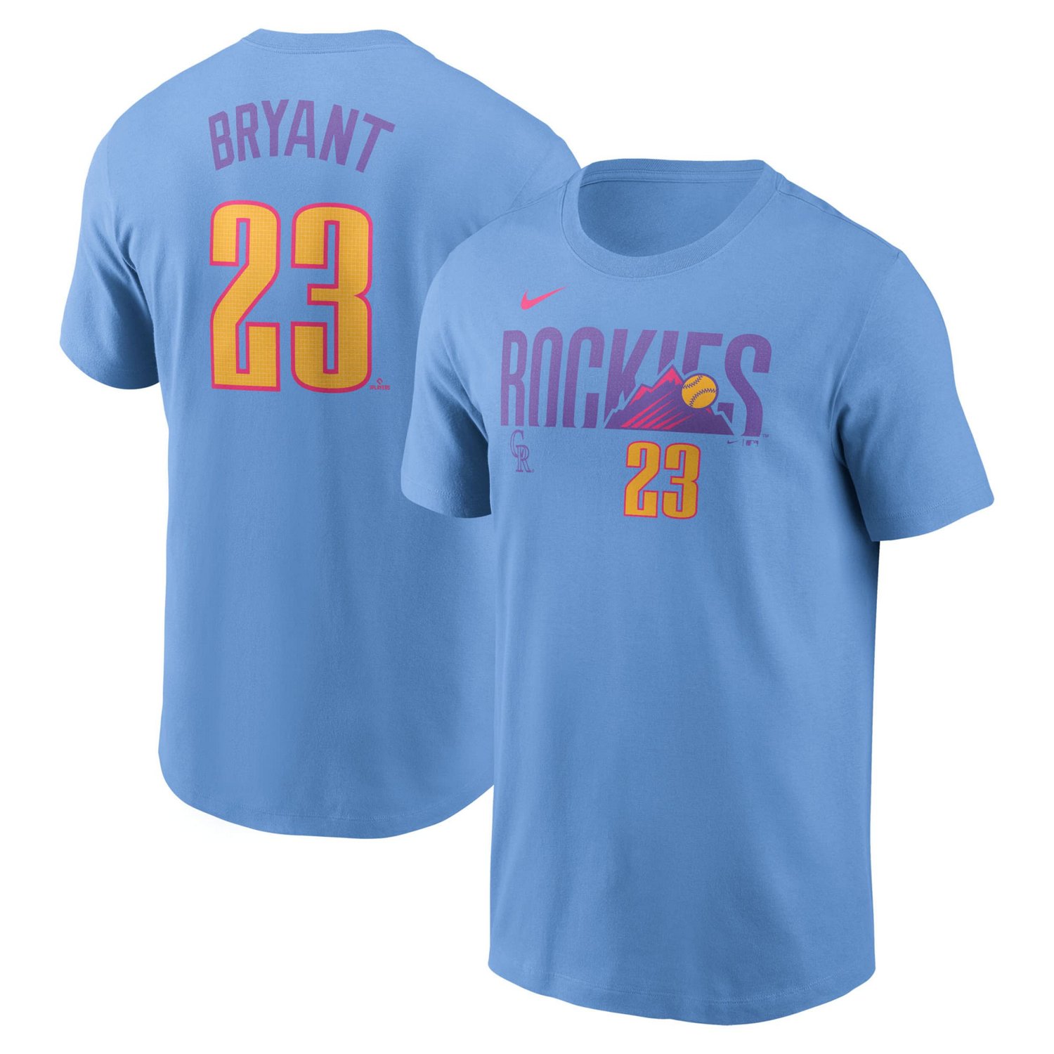 Men's Nike Kris Bryant Light Blue Colorado Rockies 2025 City Connect Fuse Name  Number T-Shirt                                   - view number 2