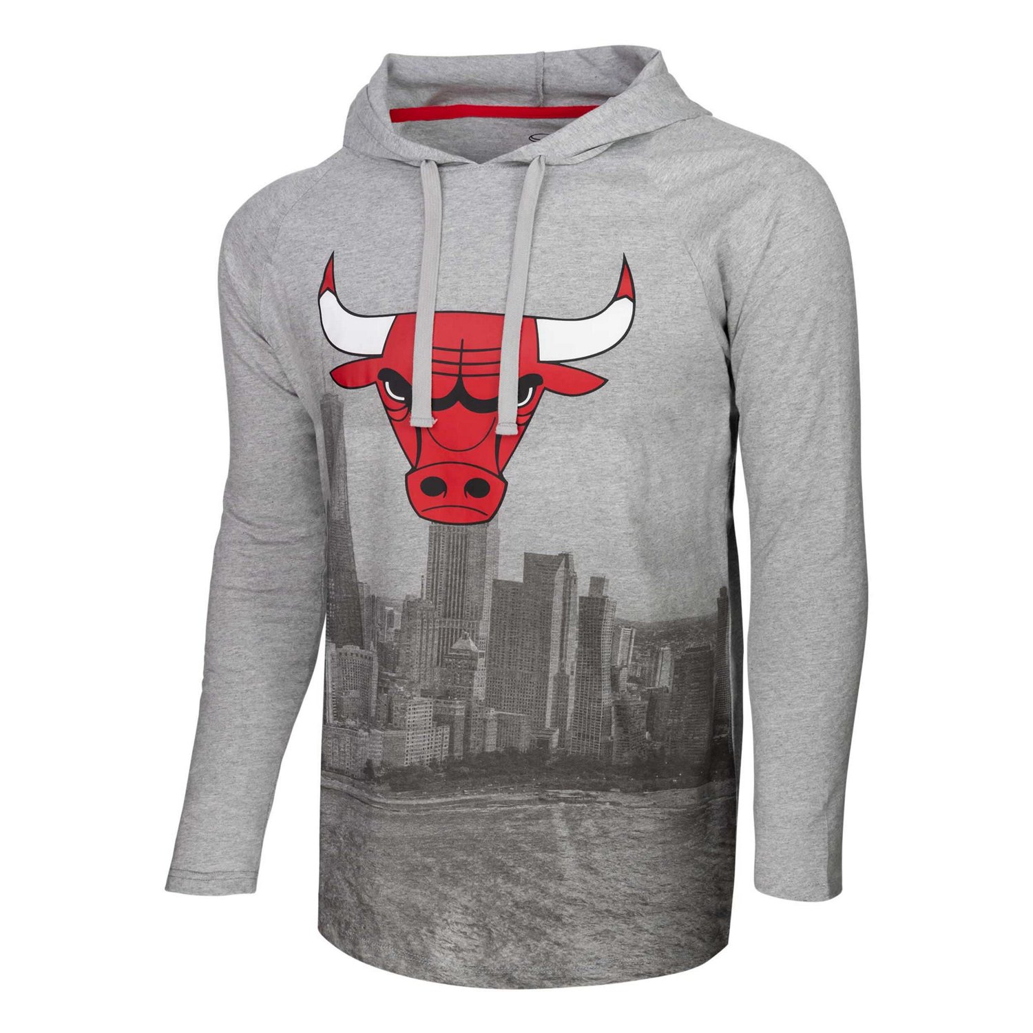 Men's Stadium Essentials Chicago Bulls Atrium Raglan Long Sleeve Hoodie T-Shirt - view number 2