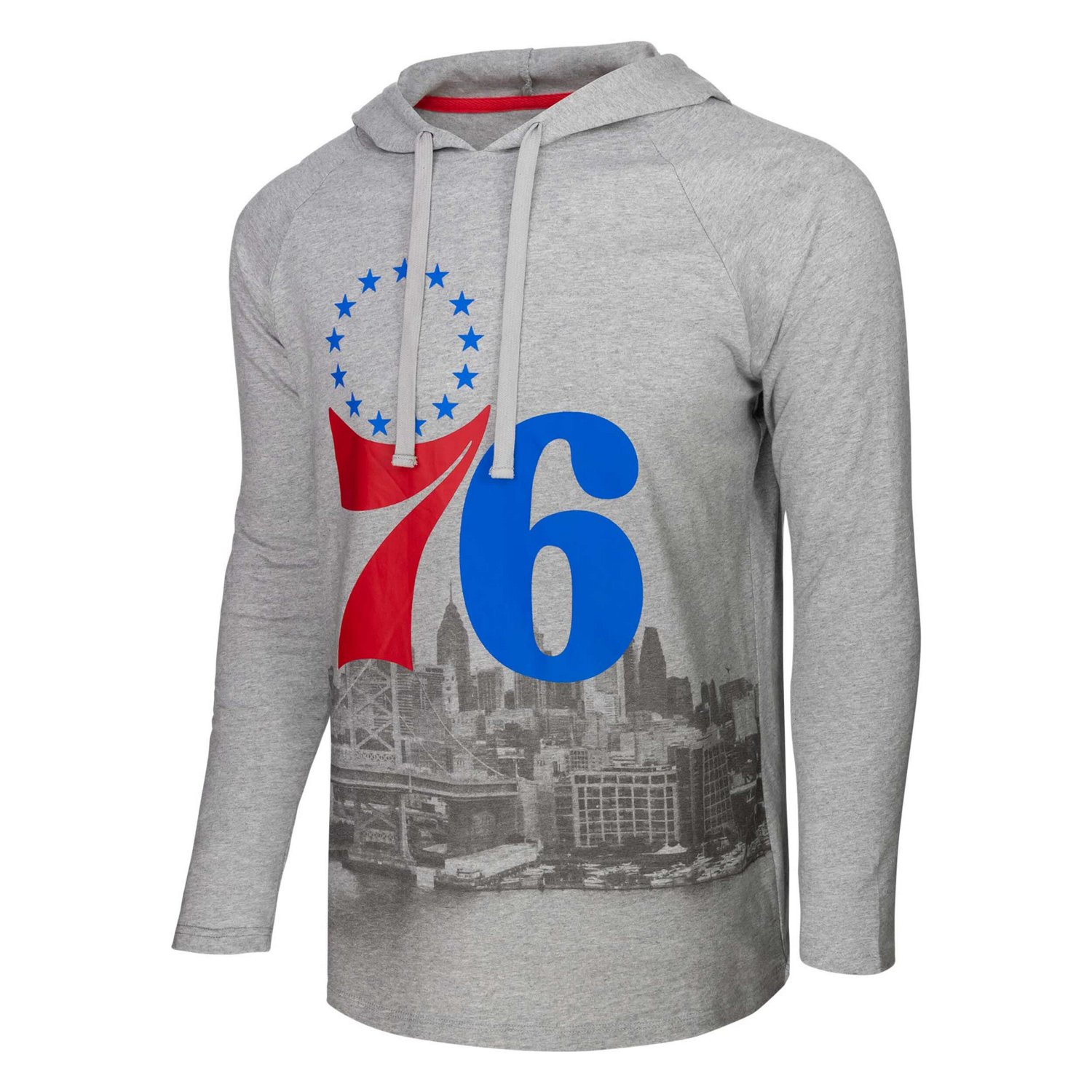 Men's Stadium Essentials Philadelphia 76ers Atrium Raglan Long Sleeve Hoodie T-Shirt - view number 2