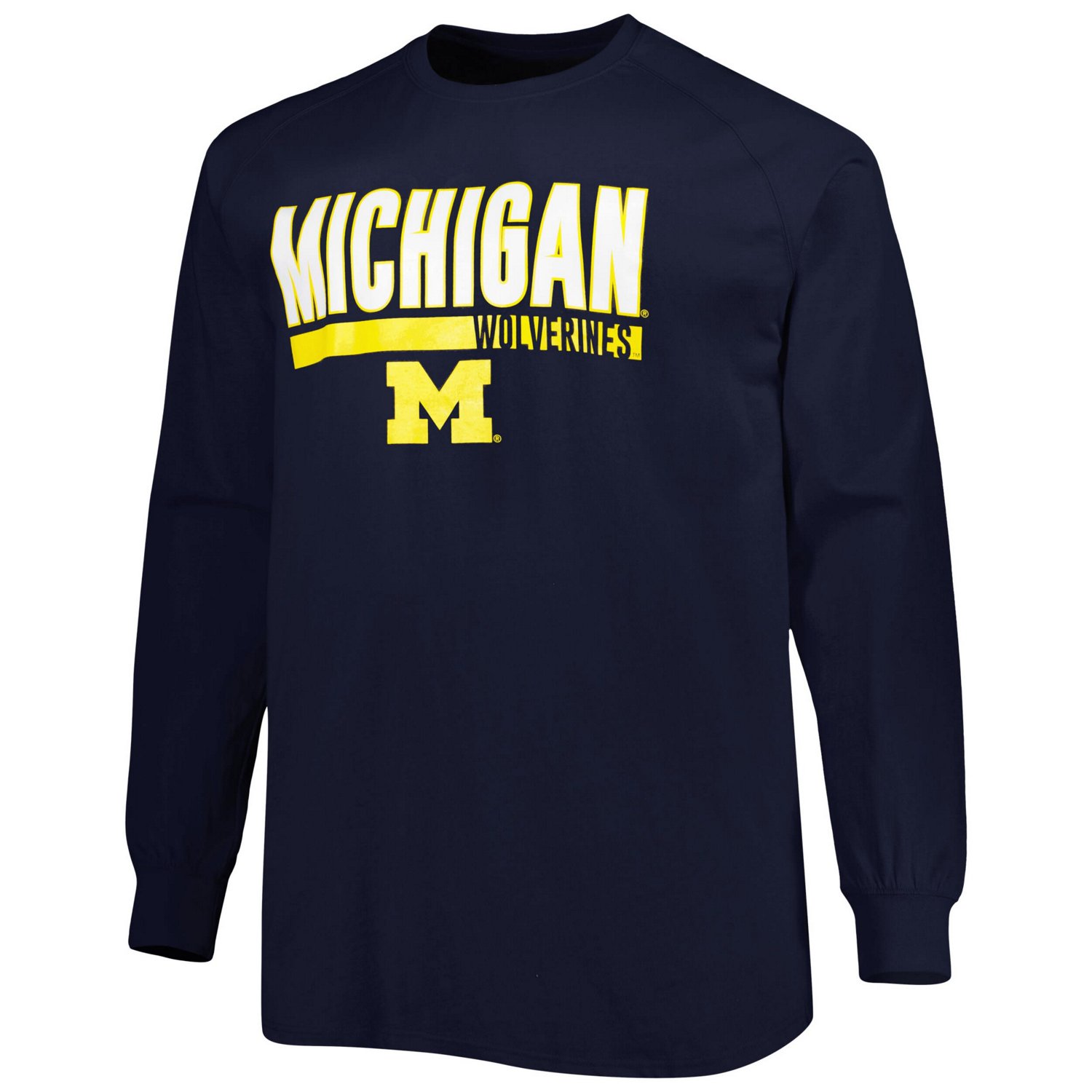 Michigan Wolverines Big  Tall Two-Hit Raglan Long Sleeve T-Shirt                                                                 - view number 2