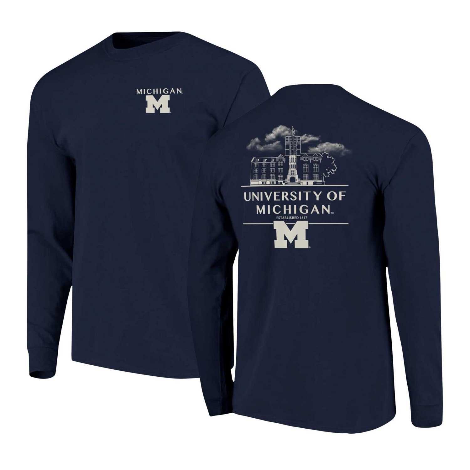 Michigan Wolverines Comfort Colors Campus Nights Long Sleeve T-Shirt