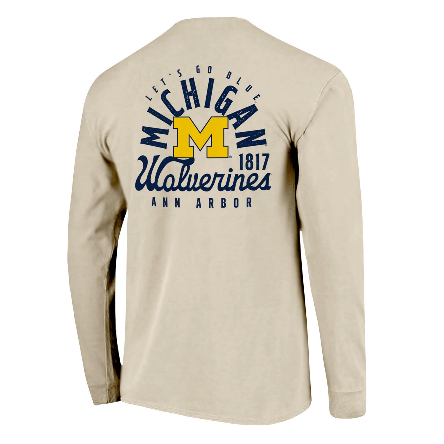 Michigan Wolverines Comfort Colors Mascot Overlay Long Sleeve T-Shirt - view number 3