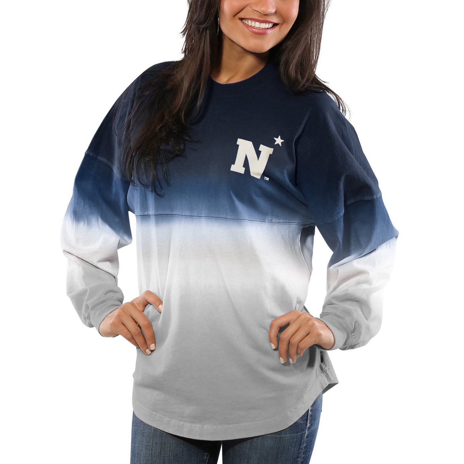 Midshipmen Ombre Long Sleeve Dip-Dyed Spirit Jersey - view number 2