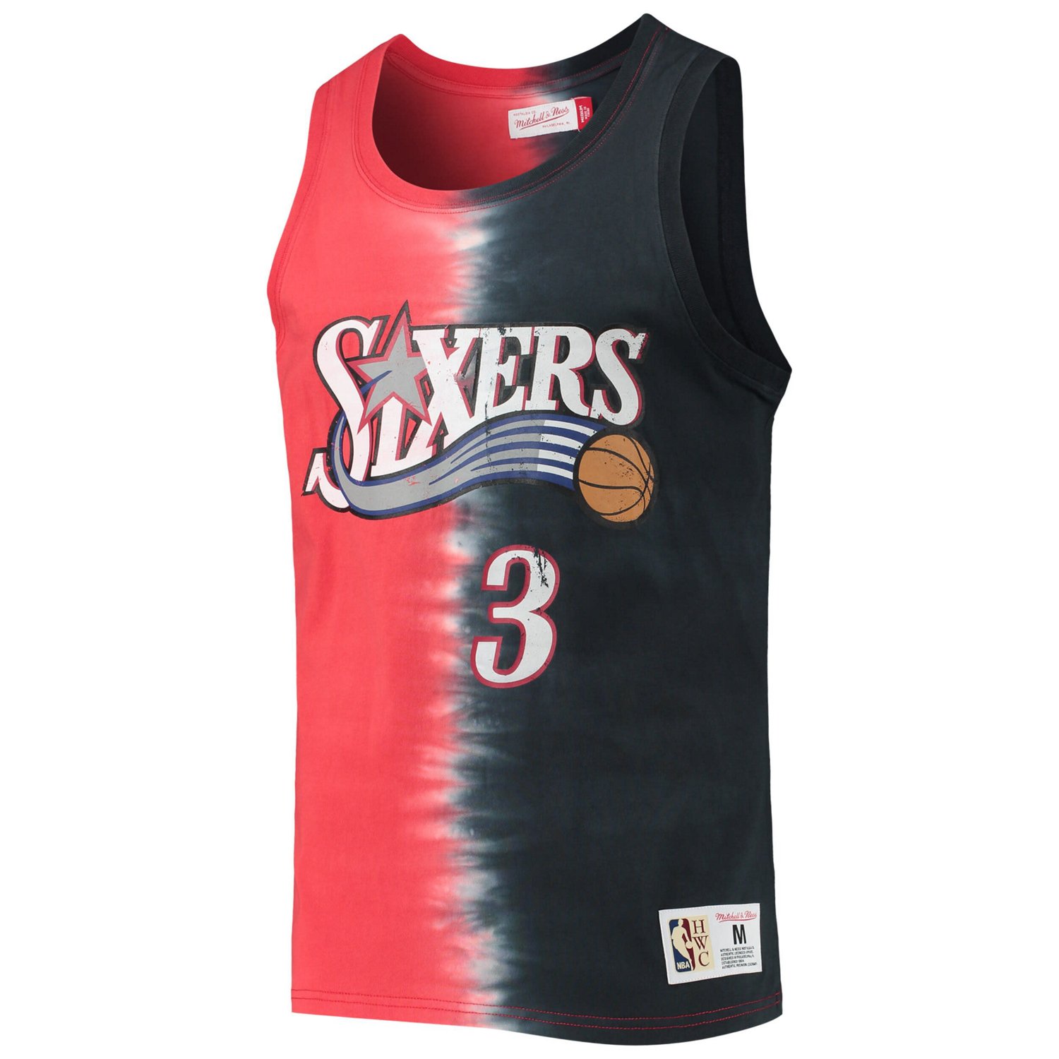 Mitchell  Ness Allen Iverson /Black Philadelphia 76ers Hardwood Classics Tie-Dye Name  Number Tank Top                           - view number 2