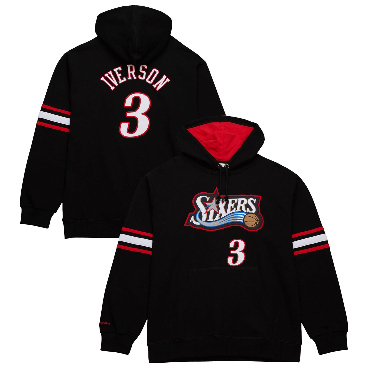 Mitchell  Ness Allen Iverson Philadelphia 76ers Name  Number Pullover Hoodie