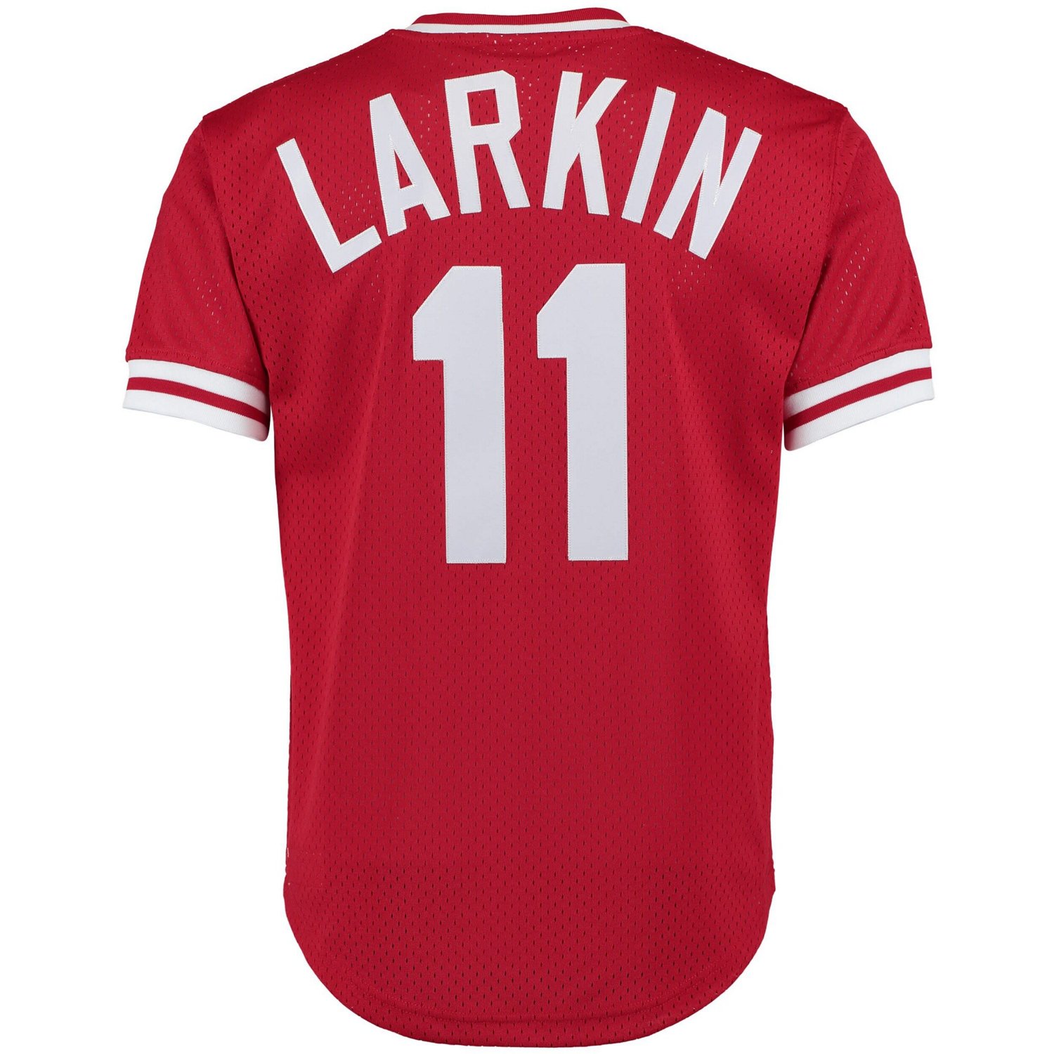 Mitchell  Ness Barry Larkin Cincinnati s Cooperstown Collection Mesh Batting Practice Button-Up Jersey