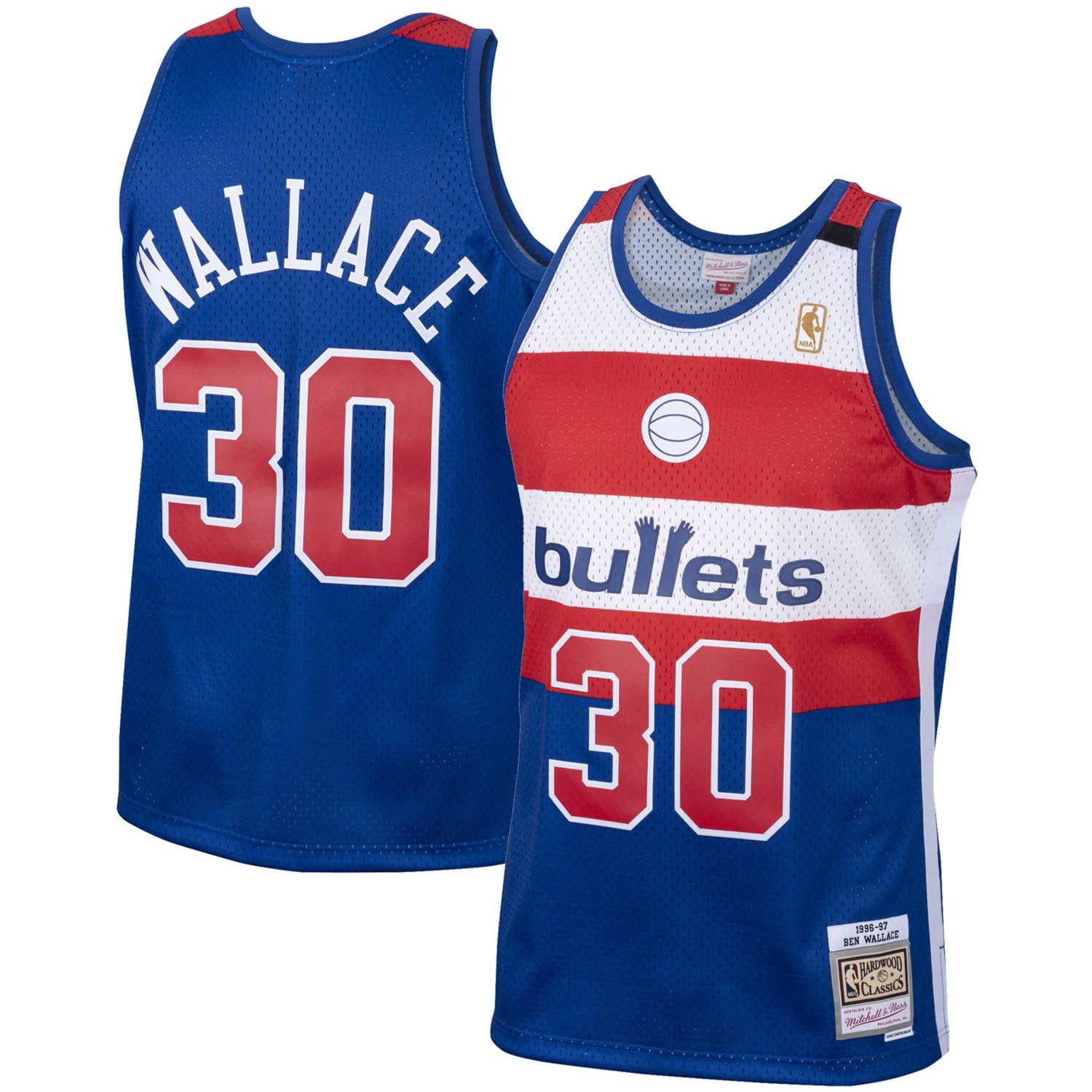 Mitchell  Ness Ben Wallace Washington Bullets 2001/02 Hardwood Classics Swingman Jersey - view number 1