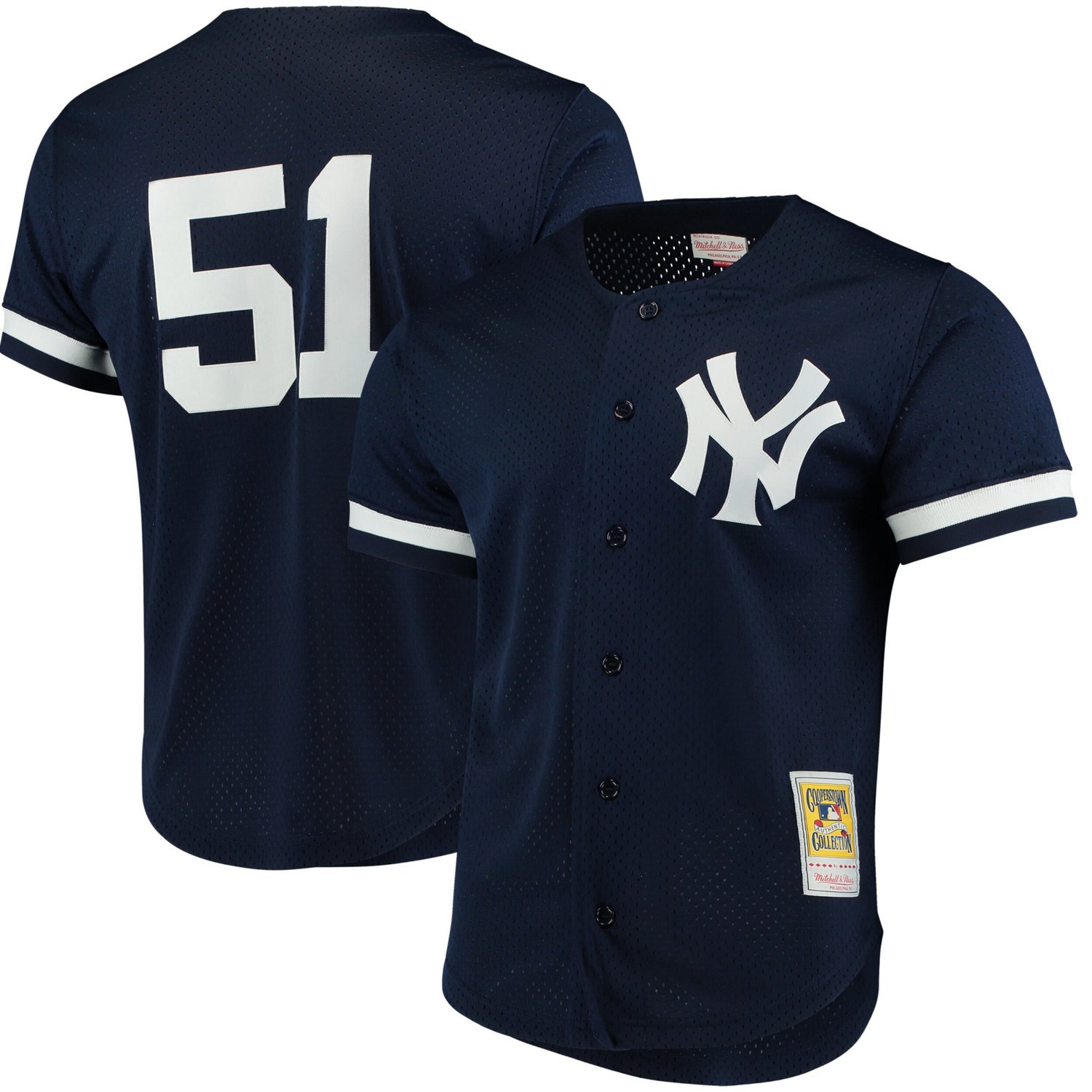 Mitchell  Ness Bernie Williams New York Yankees Cooperstown Collection Mesh Batting Practice Button-Up Jersey