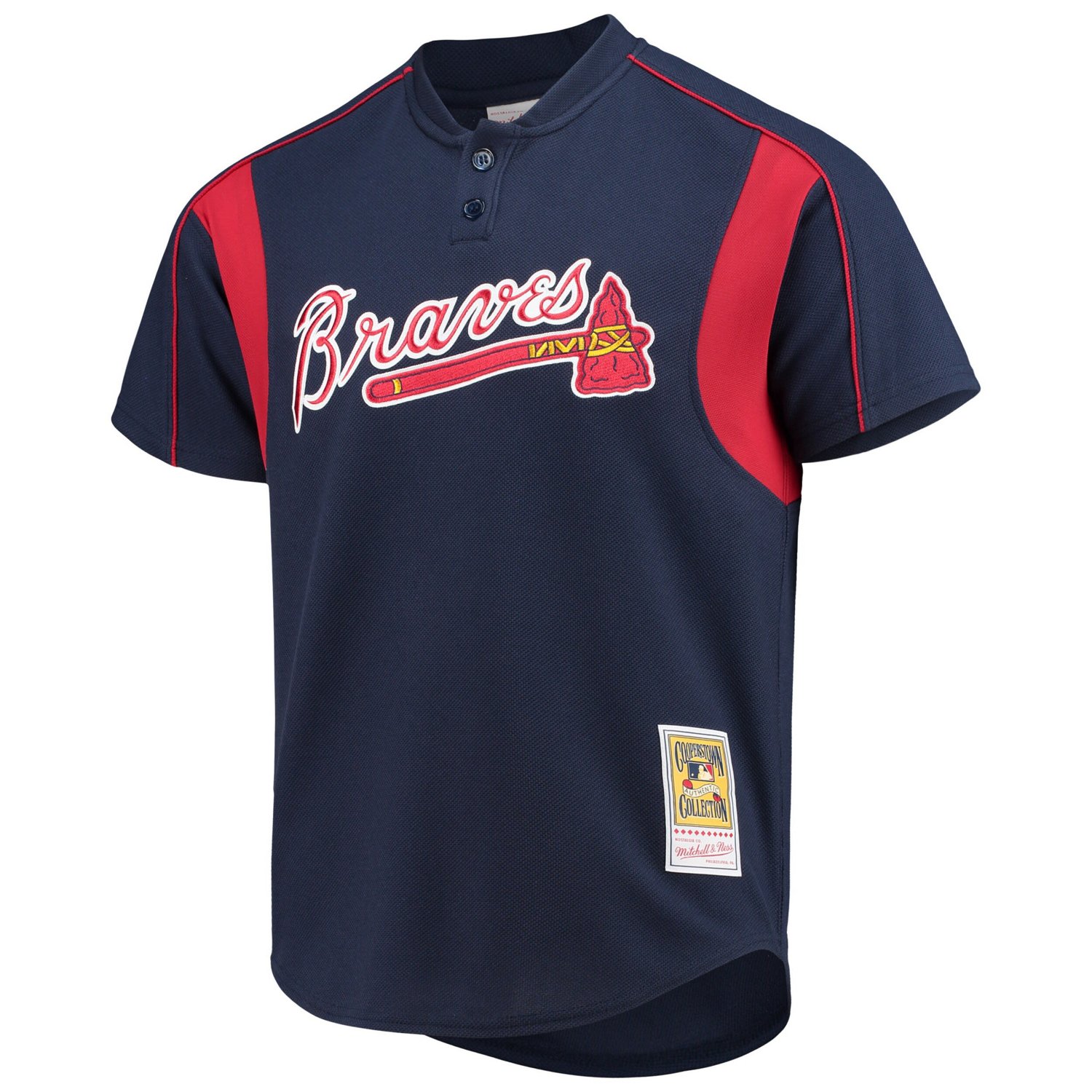 Mitchell  Ness Chipper Jones Atlanta Braves Cooperstown Collection Mesh Batting Practice Button-Up Jersey                        - view number 2