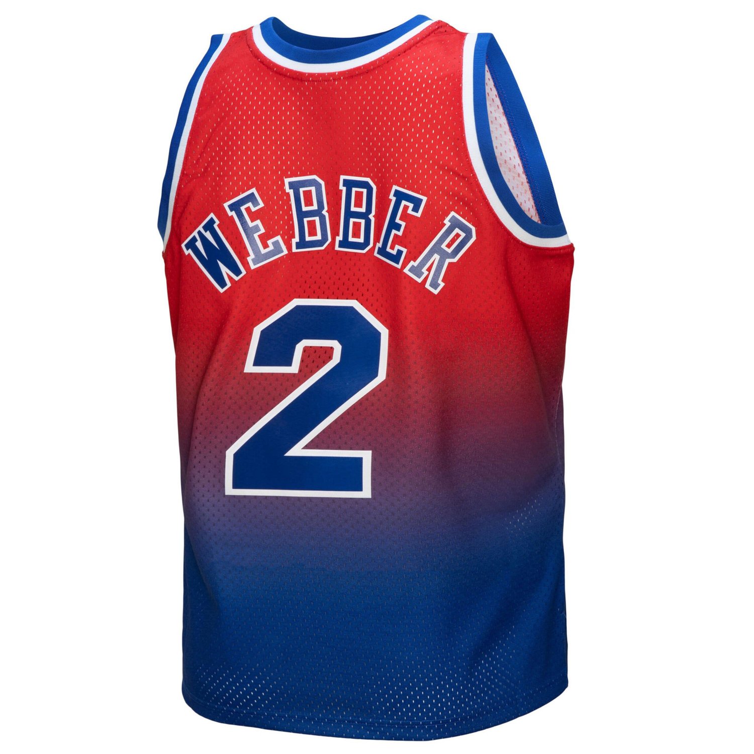 Mitchell  Ness Chris Webber Red Washington Bullets 1994 95 Hardwood Classics Fadeaway Swingman Player Jersey