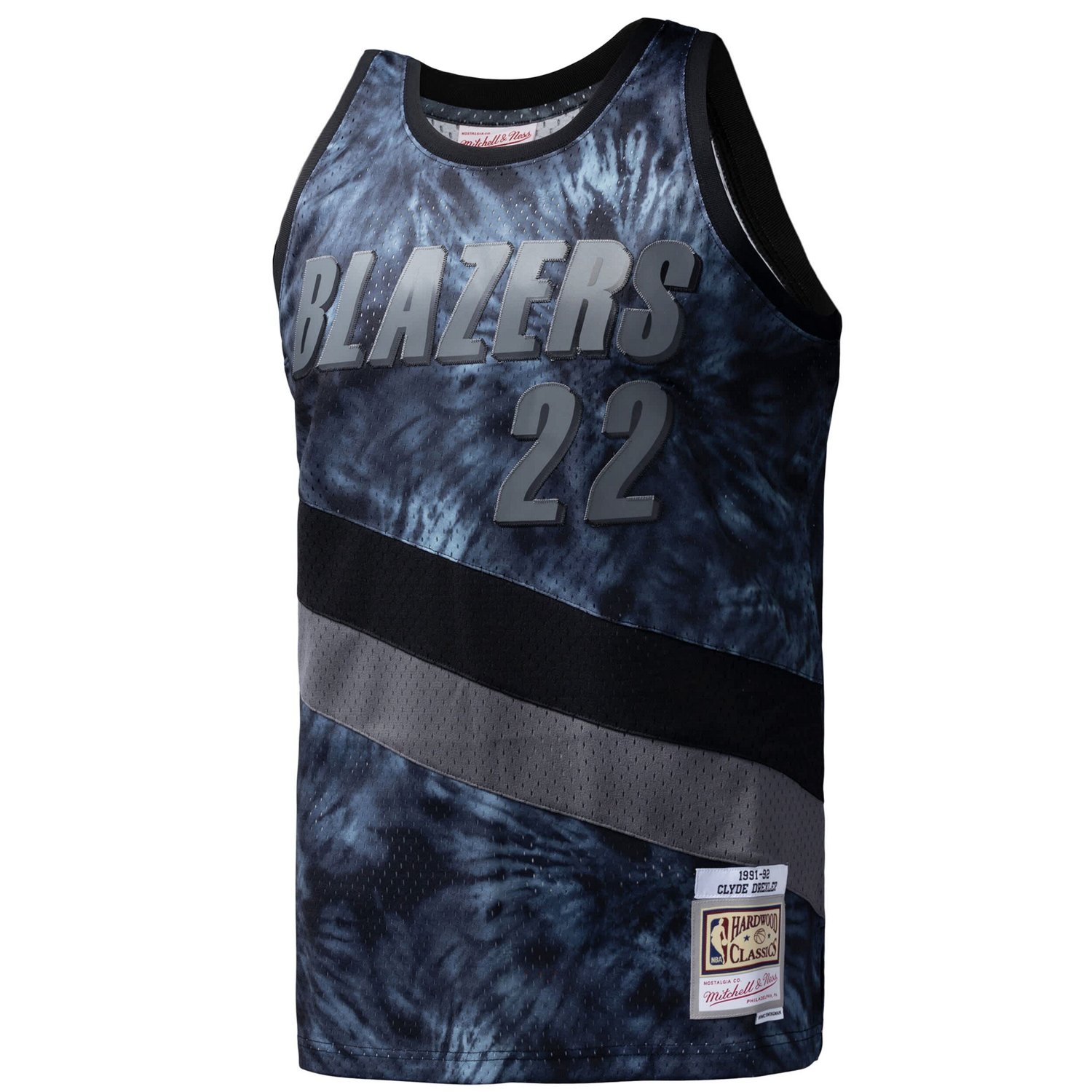 Mitchell  Ness Clyde Drexler Portland Trail Blazers Hardwood Classics 1991 92 Tie-Dye Swingman Jersey                            - view number 2