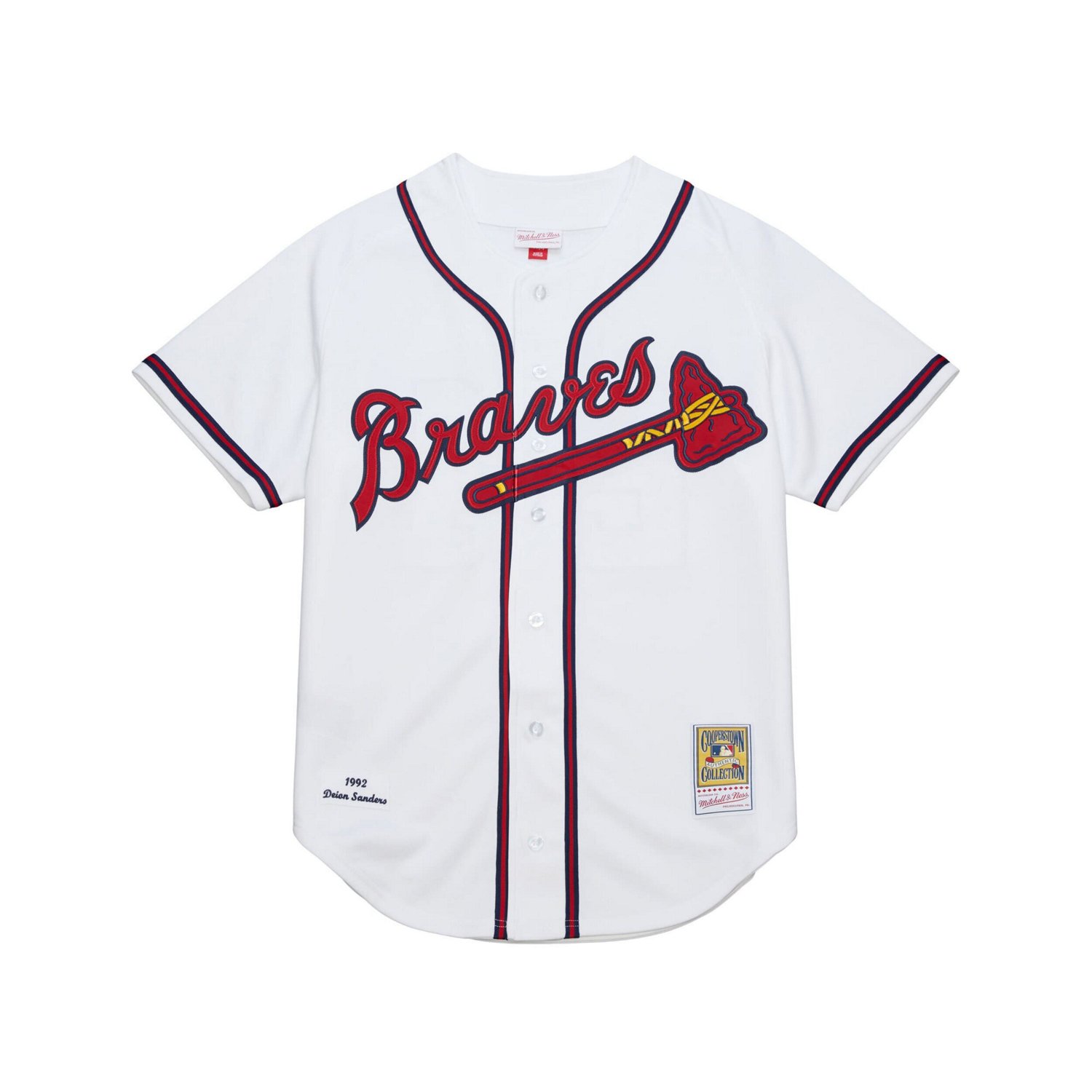 Mitchell  Ness Deion Sanders Atlanta Braves Cooperstown Collection 1992 Authentic Jersey
