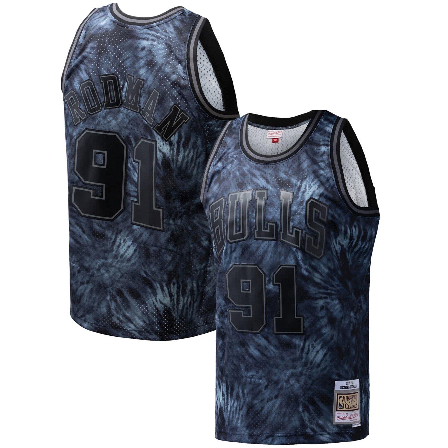 Mitchell  Ness Dennis Rodman Chicago Bulls Hardwood Classics 1995 96 Tie-Dye Swingman Jersey                                     - view number 1