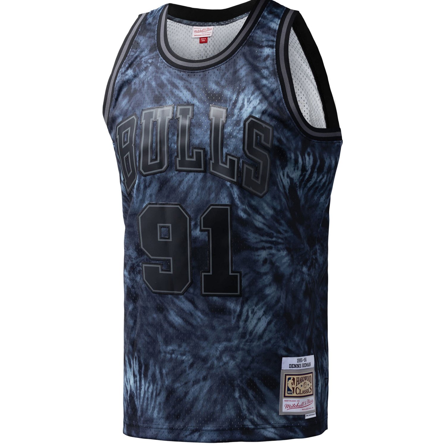 Mitchell  Ness Dennis Rodman Chicago Bulls Hardwood Classics 1995 96 Tie-Dye Swingman Jersey                                     - view number 2